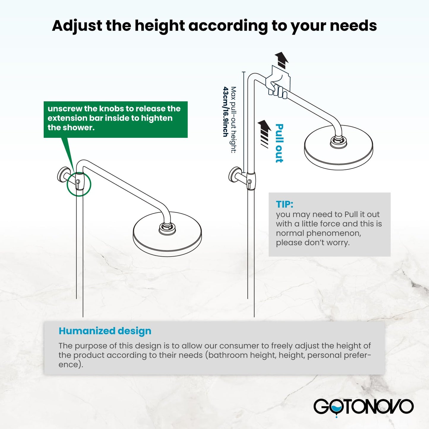 gotonovo Exposed Shower Faucet Set with Shower Shelf 8 inch Rainfall Shower Head with Handheld Sprayer Double Cross Handles Shower System Dual Functions Wall Mounted Antique Brass