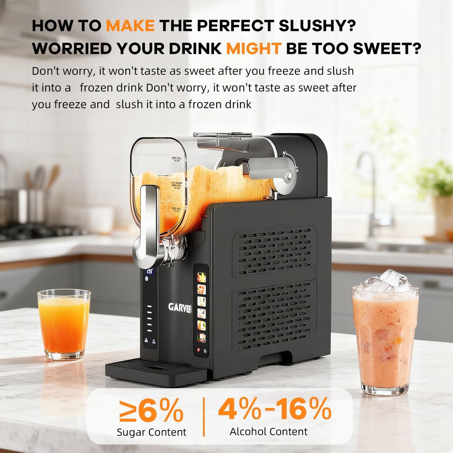 Slushie Machine, No Ice Needed,70 oz Frozen Drink & Soft Serve Ice Cream Machine for Home w/LED Display, One-Touch Reservation & 6 Pre-Set Programs,Auto-Clean for Frozen Margaritas, Frappés