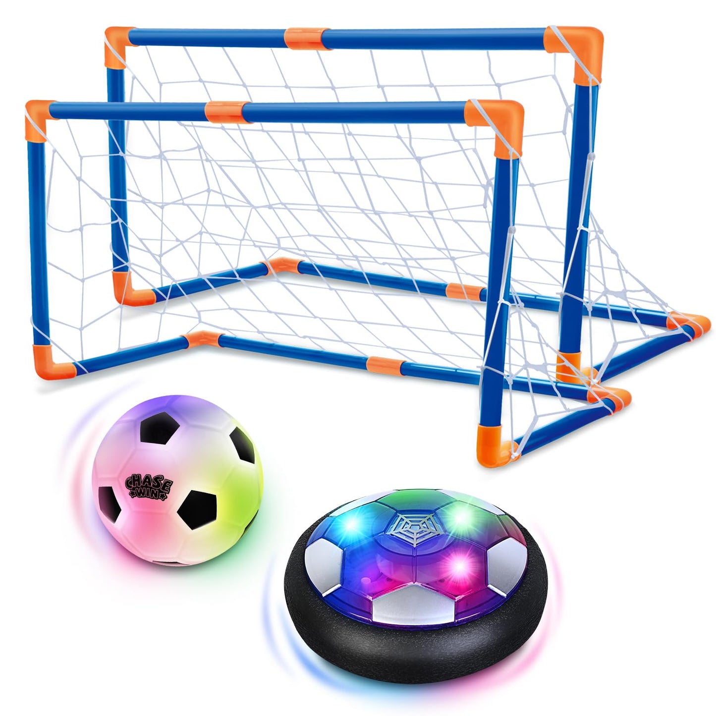 Soccer Ball Toys Game for Kids Age 3 4 5 6 7 8-12, Hover Soccer Ball Set with Hover Soccer Balls, Light-Up Indoor football Balls and 2 Goals, Christmas Birthday Gifts for Boy Girl 3-5 6-8 Year Old