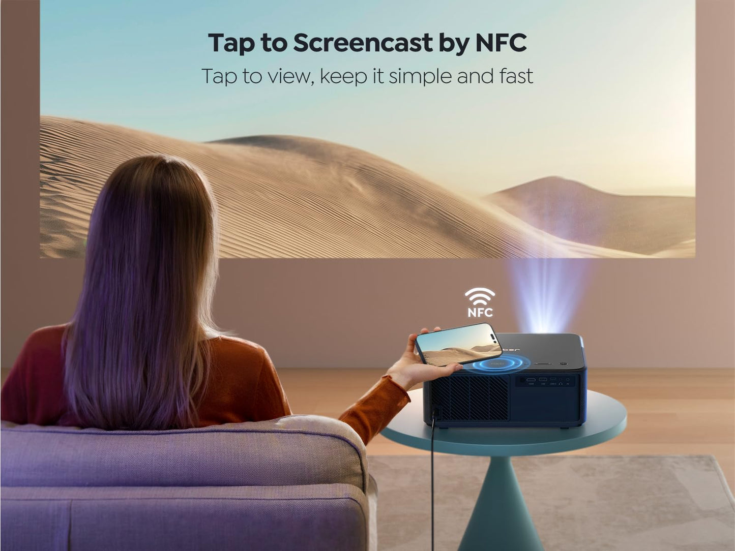 Projector 4K with Google TV, YABER K2s WiFi 6 Bluetooth Projector, Sound by JBL, Dolby Audio, Auto Focus & Keystone,Native 1080P 4K Supported Outdoor Movie Projector with Netflix 7000+ Apps