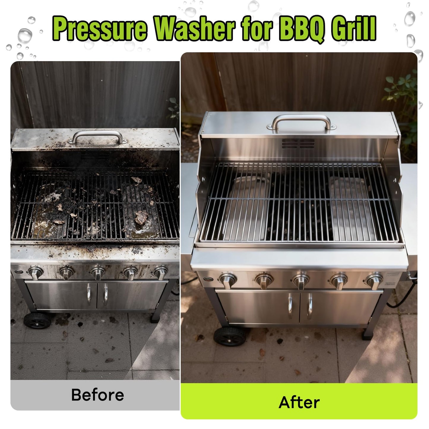 LWQ Pressure Washer, Portable Power Washer, 4 Quick Connect Nozzles, High Pressure Cleaning Machine for Car Fence Driveway Patio Washing and More