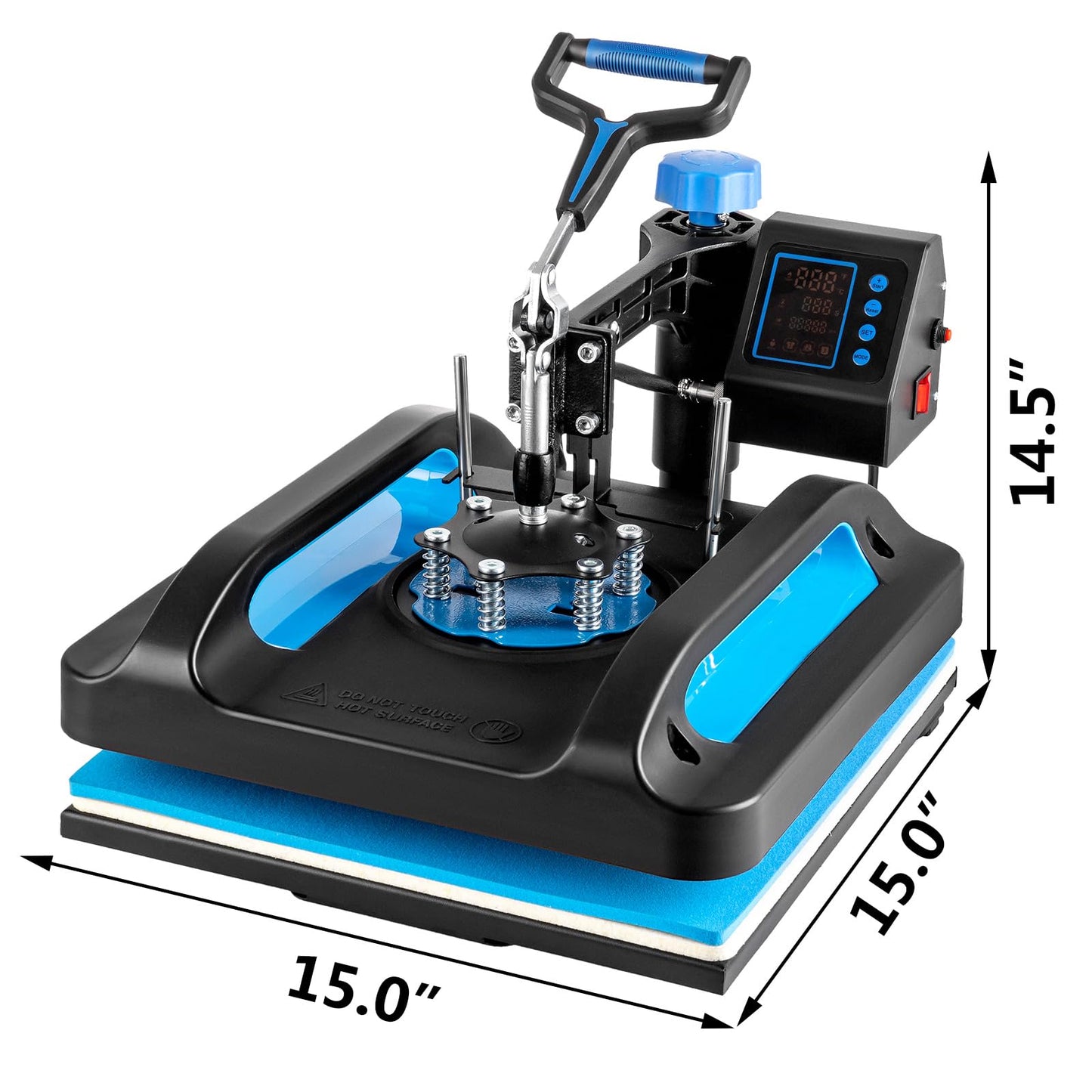 Topdeep Pro Heat Press 15x15 Inch, 8 in 1 Heat Press Machine with 30 OZ Tumbler Press, Swing Away T Shirt Pressing Machine, Combo Tumbler Heat Press Machine Sublimation for T-Shirt Hat Cap Mug Plate