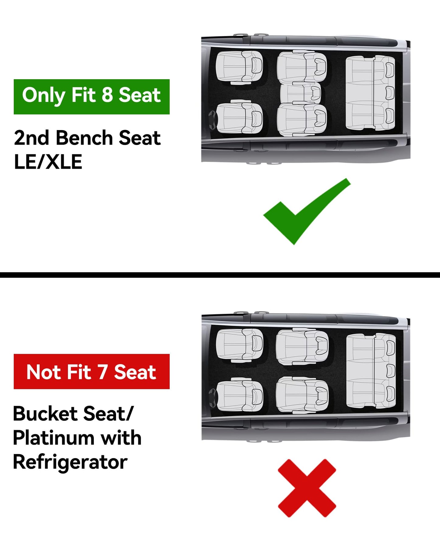 3W Floor Mats & Trunk Mat for Toyota Sienna 2021-2026 LE/XLE(Only for 8 Seat), TPE All Weather Custom Fit Floor Liner for Sienna 1st, 2nd and 3rd Row and Cargo Mat, Black