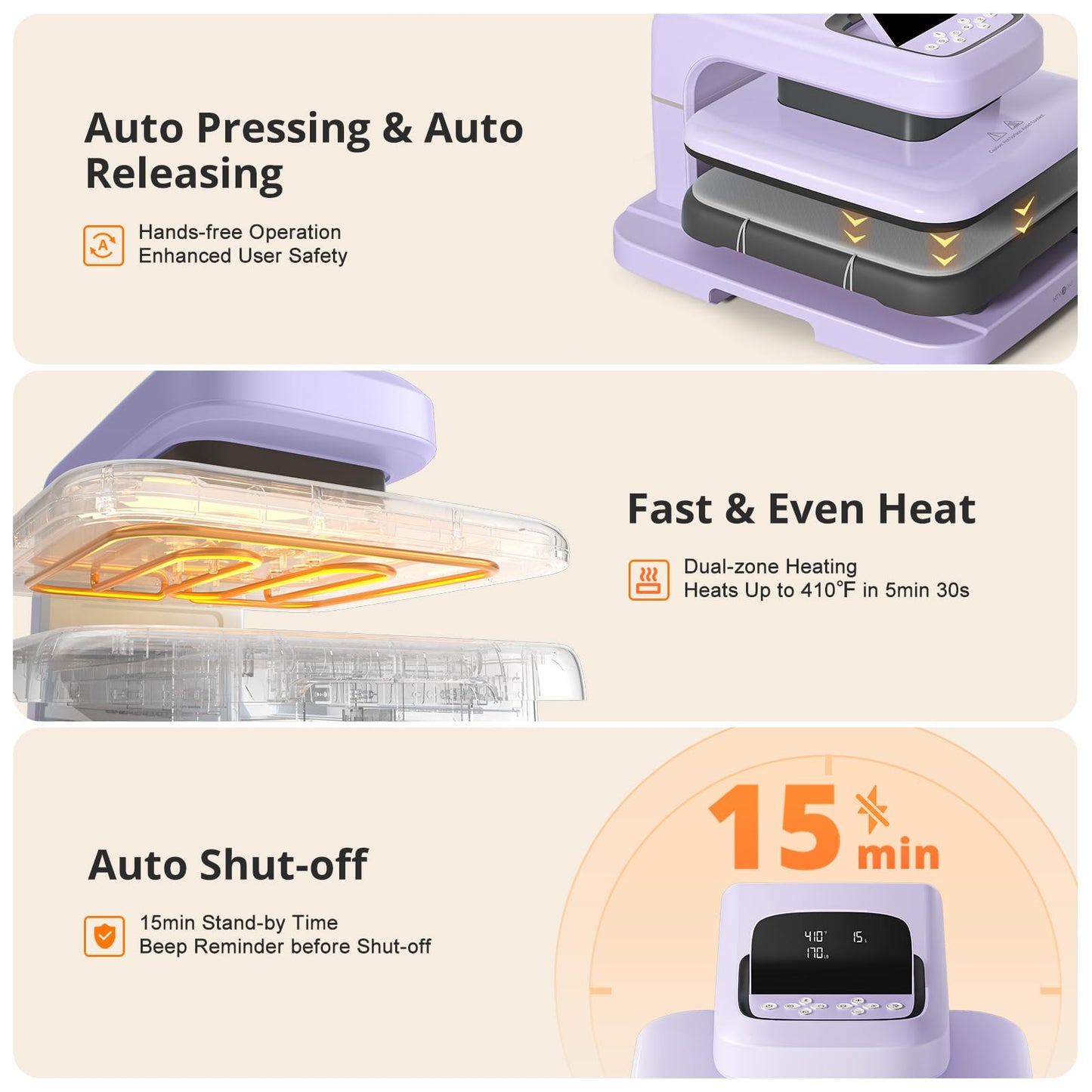 HTVRONT 15x15 Automatic Heat Press Machine & 10 Sheets 12"x10" Floral Heat Transfer Vinyl