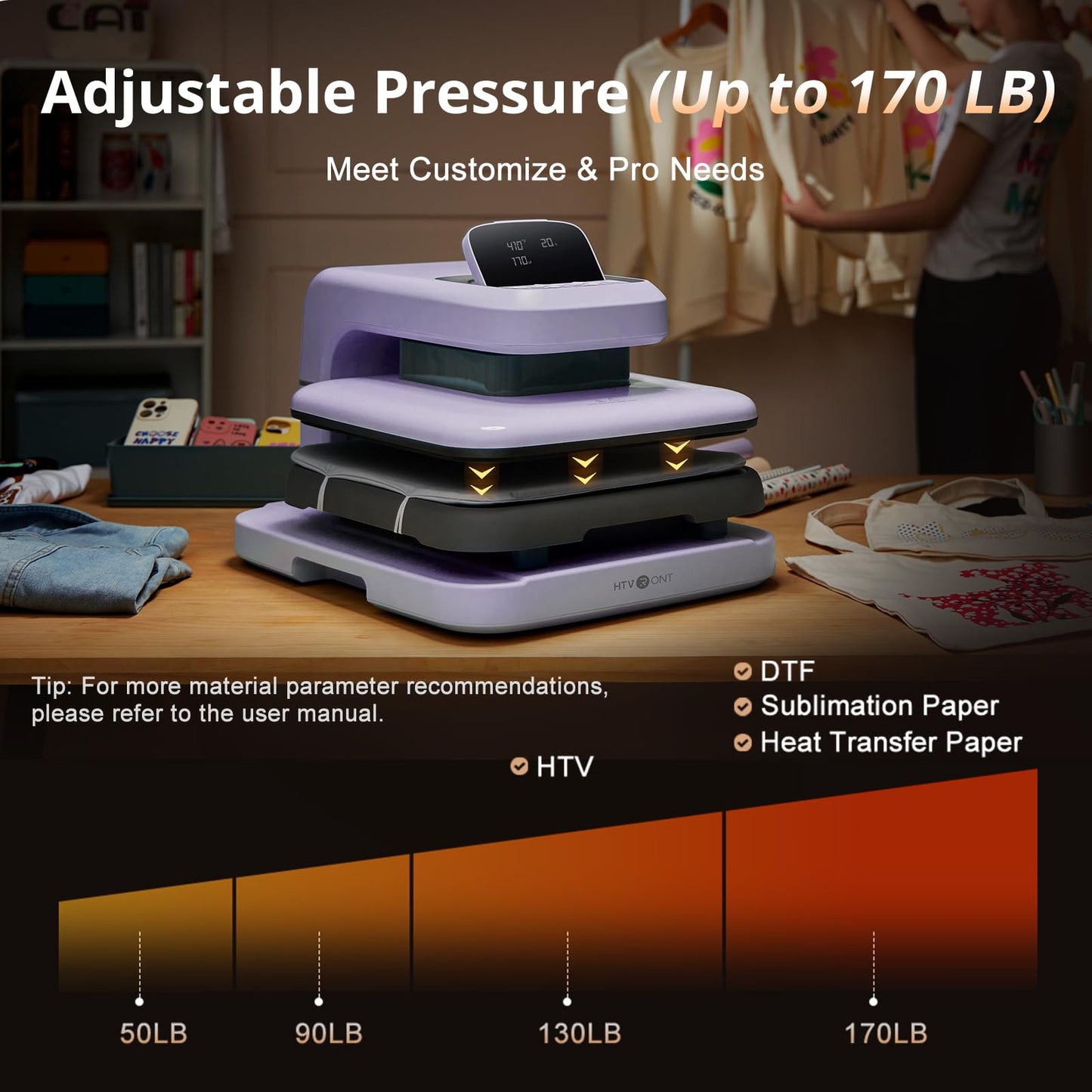 HTVRONT Auto Heat Press 2 & White Heat Transfer Vinyl - 12" x 45FT