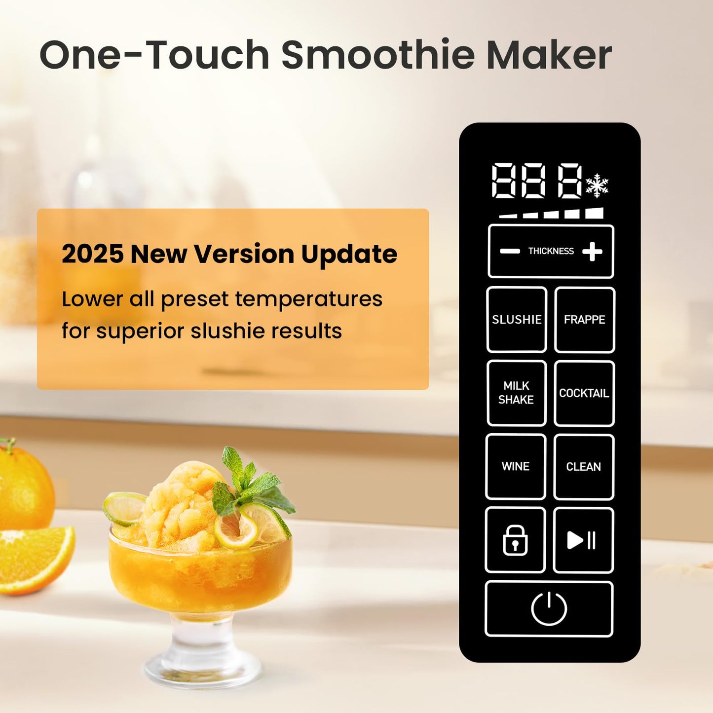 Slushie Machine, No Ice Needed, INOVIVA 68 oz Frozen Drink Maker for Home with Self-Cleaning, 5 Preset Programs, Frozen Margaritas, Frappés, Milkshake, and More, (2025 Version)