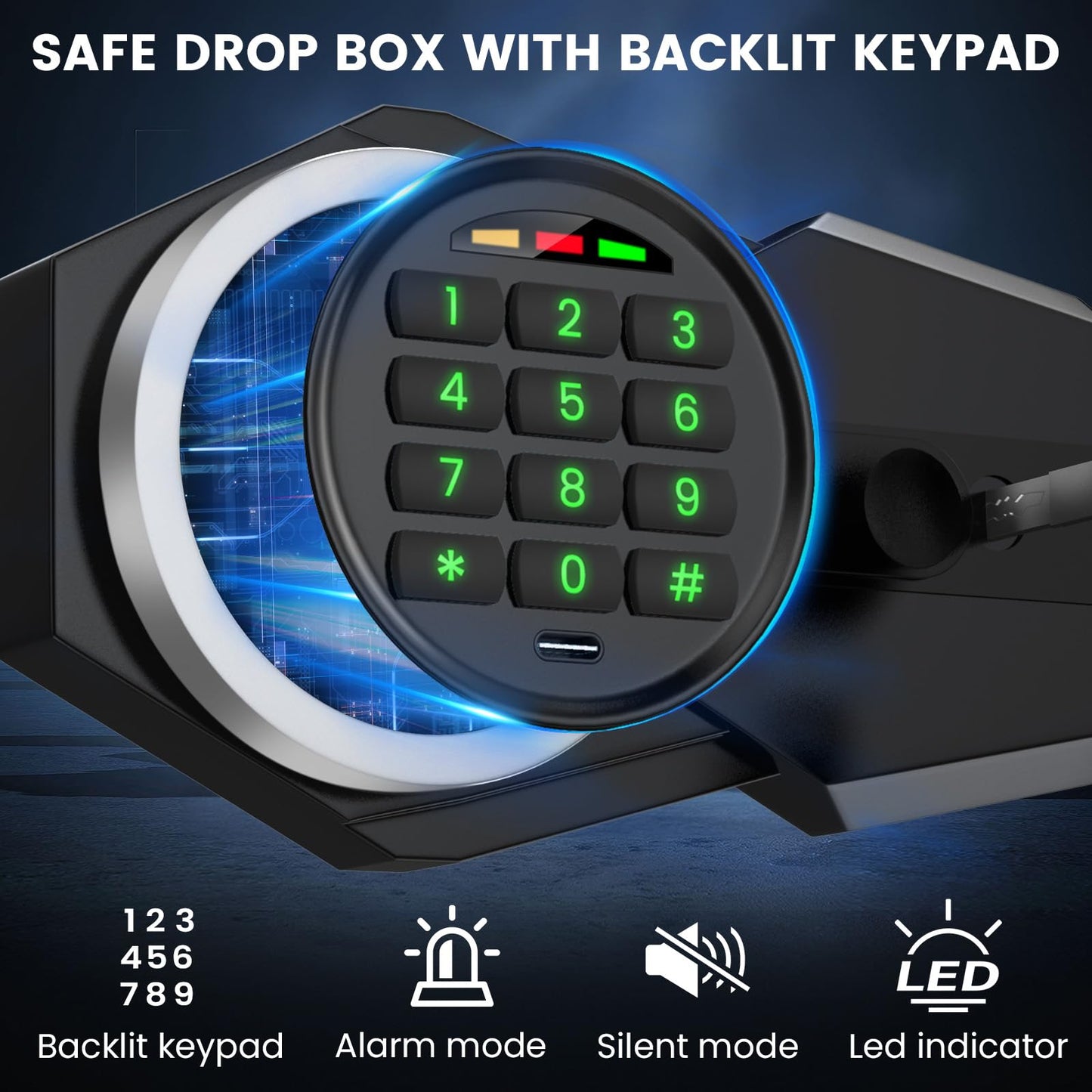 5.6 Cuft Large Drop Safe Box for Business, Anti-theft Money Safe with Quick Place Drop Slot, Digital Keypad, Spare Key, Heavy-duty Cash Depository Safes for Commercial Business Bars Retail Office Home