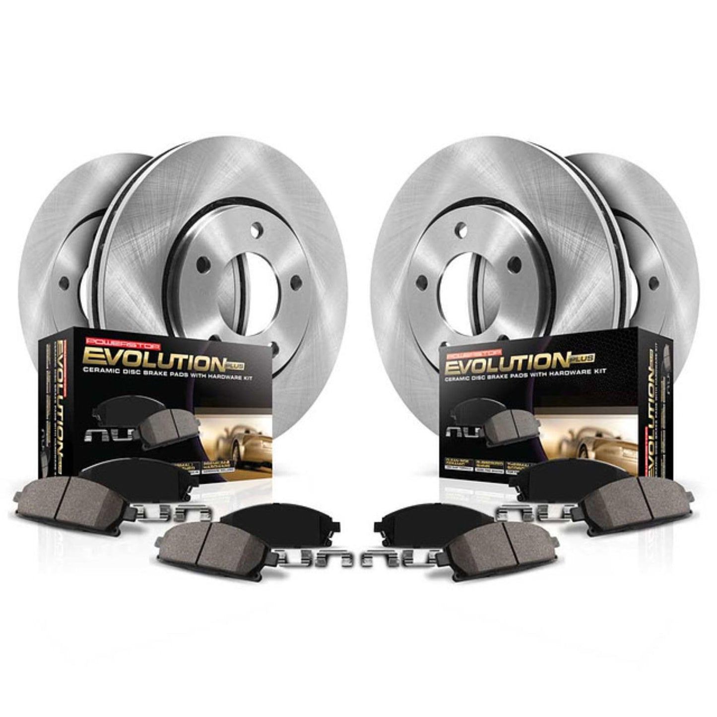 PowerStop Front and Rear Brake Kit For Jeep Wrangler 2007-17 | Jeep Wrangler JK 2018 - Disc Rotors & Ceramic Brake Pads Replacement, KOE2798