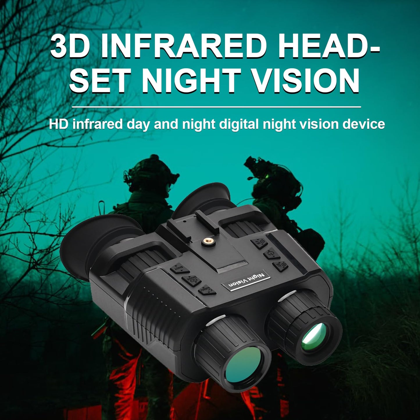 BINOCK Night Vision Goggles, 4K Night Vision Binoculars for Adult, 3D Naked-Eye Display Infrared NVG for Helmet with 7 Level Brightness Adjustment, Waterproof