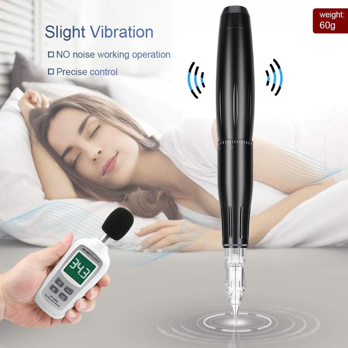 Permanent Makeup Machine - BIOAMSER P300 Permanent Makeup Tattoo Machines Device Kit Include Digital Permanent Makeup Power Supply Permanent Makeup Tattoo Pen and 2 Clip Cord with 10pcs Needles