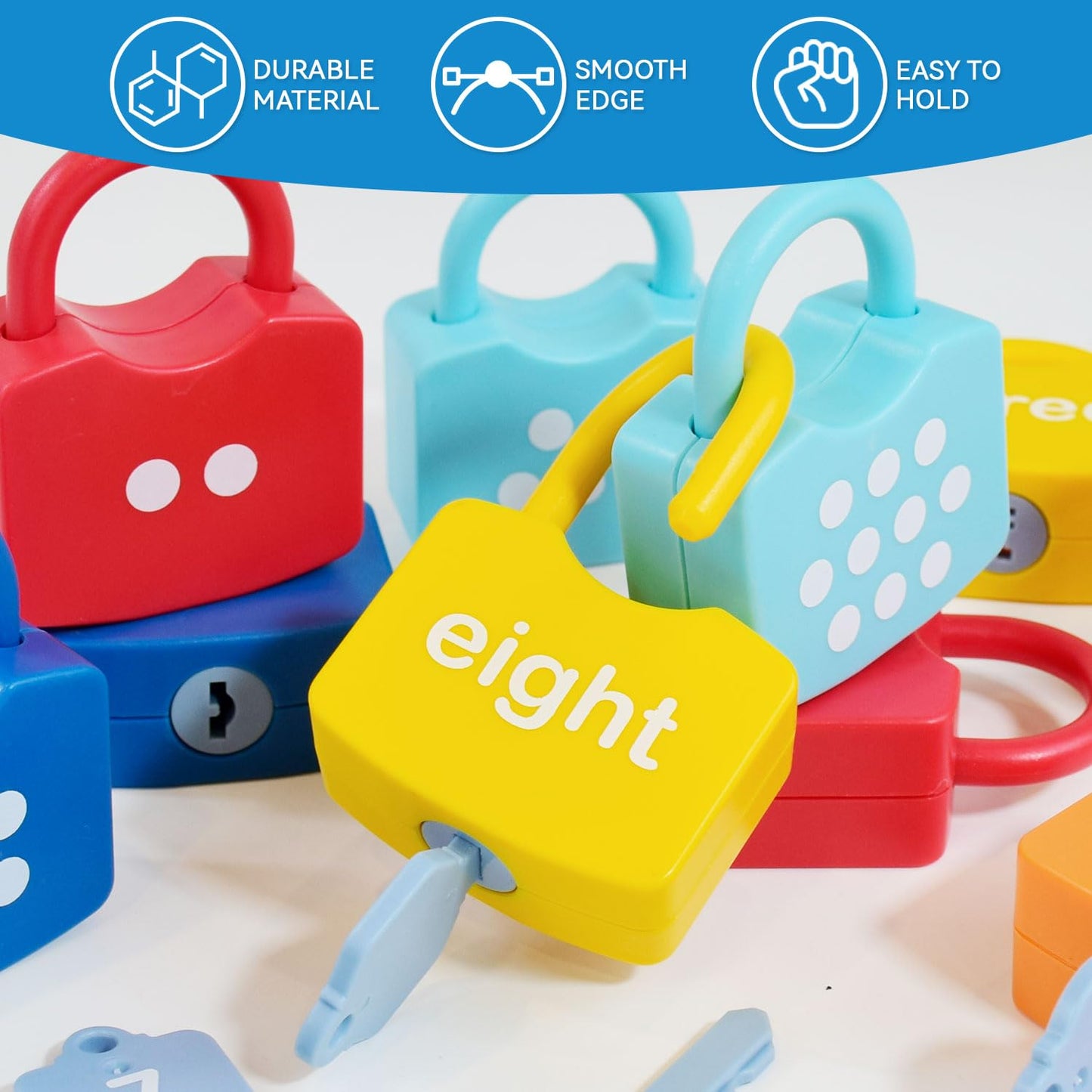 YYDeek Montessori Toys for 3 Year Old, Preschool Activities Toys Games for Toddler, Lock & Key Counting Toys for Toddlers, Math Manipulatives for Preschool Kindergarten Learning & Education