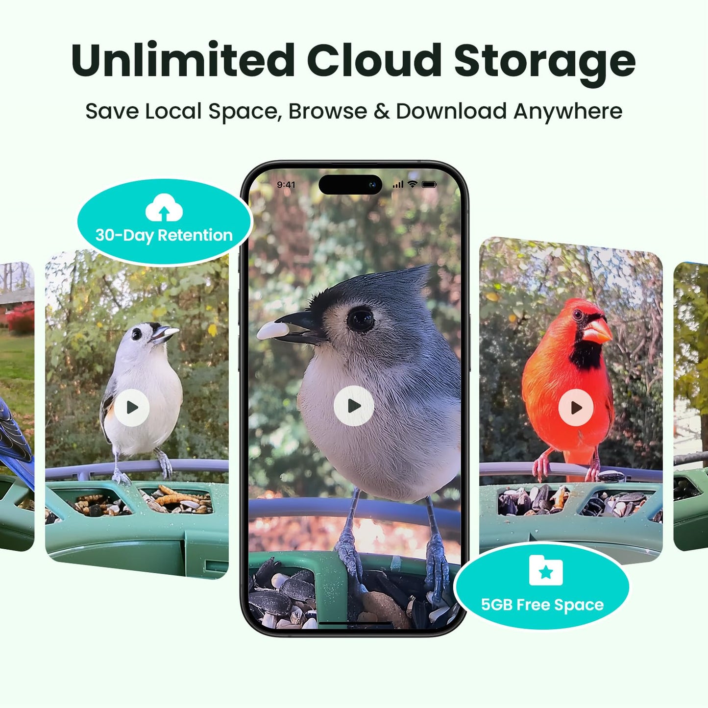 Birdfy 2 Smart Bird Feeder with Camera, AI Identifies Bird Species, 2K Dual-Lens + Side HD Camera for Live Streaming & Feeding View, Solar-Powered Backyard Birdwatching Gift Present