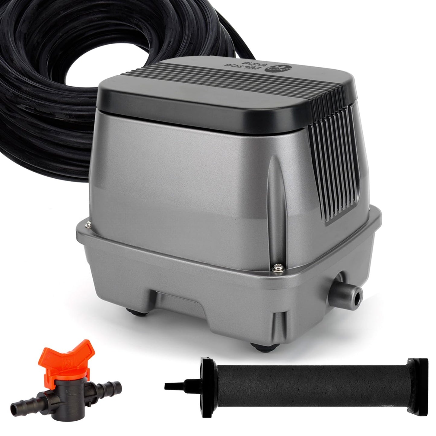 AquaMiracle Koi Pond Aerator Pond Air Pump for Outdoor Ponds 2000-5000 Gallons, All-in-One Pond Aeration Kit with Self-sinking Airline Flow Control Rubber Air Diffuser