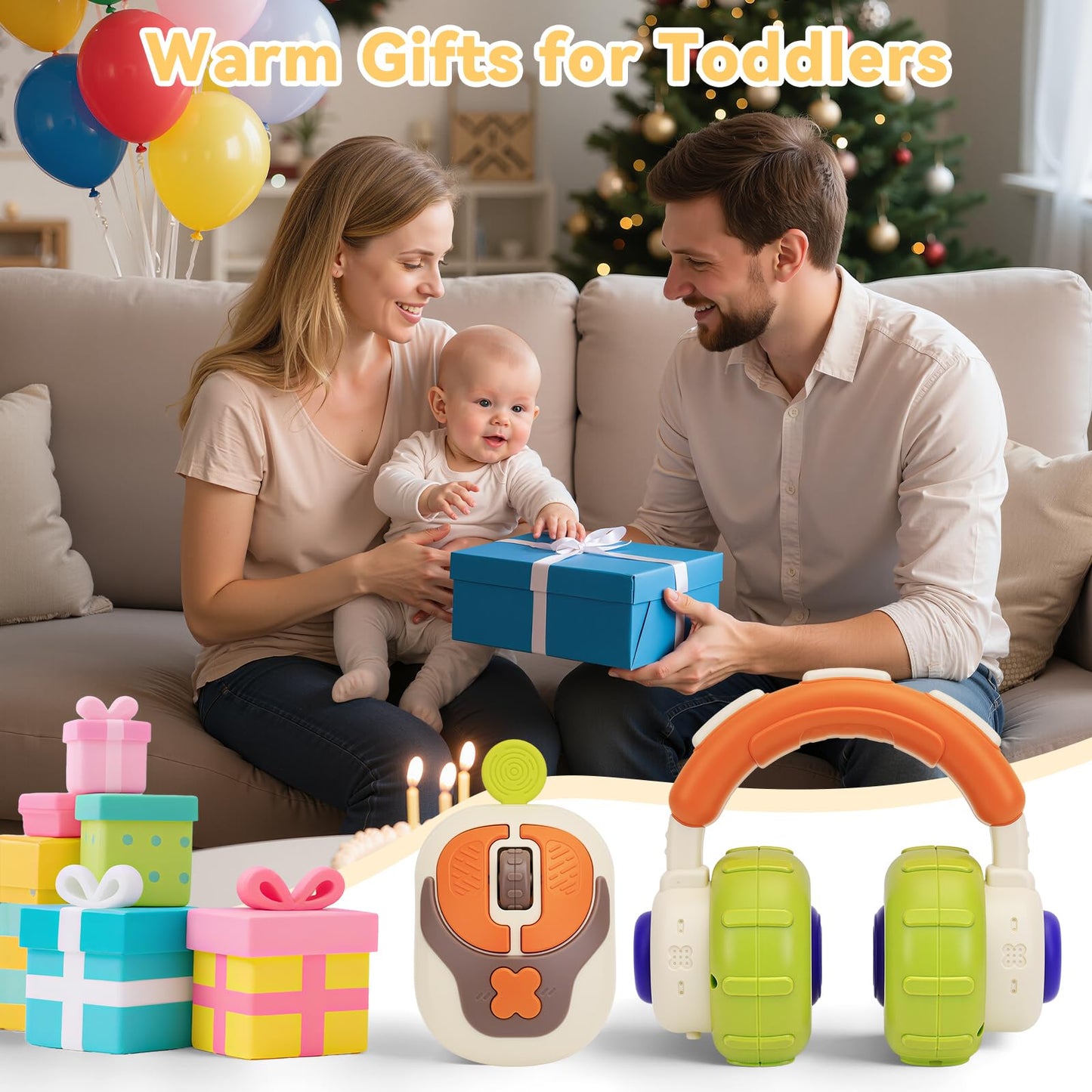 MPQMPQ Musical Toys for Babies 0-6 Months - 1 2 Year Old Toddlers Boy Girl Gifts with Light & Music Toys for 1 + Year Old, 1st Learning Educational Motor Skills Sensory Toy