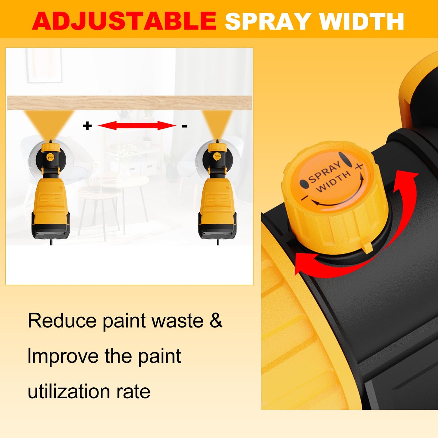 LIFOVE Paint Sprayer - 700W HVLP High Power Electric Spray Paint Gun with Adjustable Spray Width, 4 Nozzles & 3 Patterns, 40 Fl Oz Container, Easy to Clean, for Furniture, House, Fence, Walls, Etc.