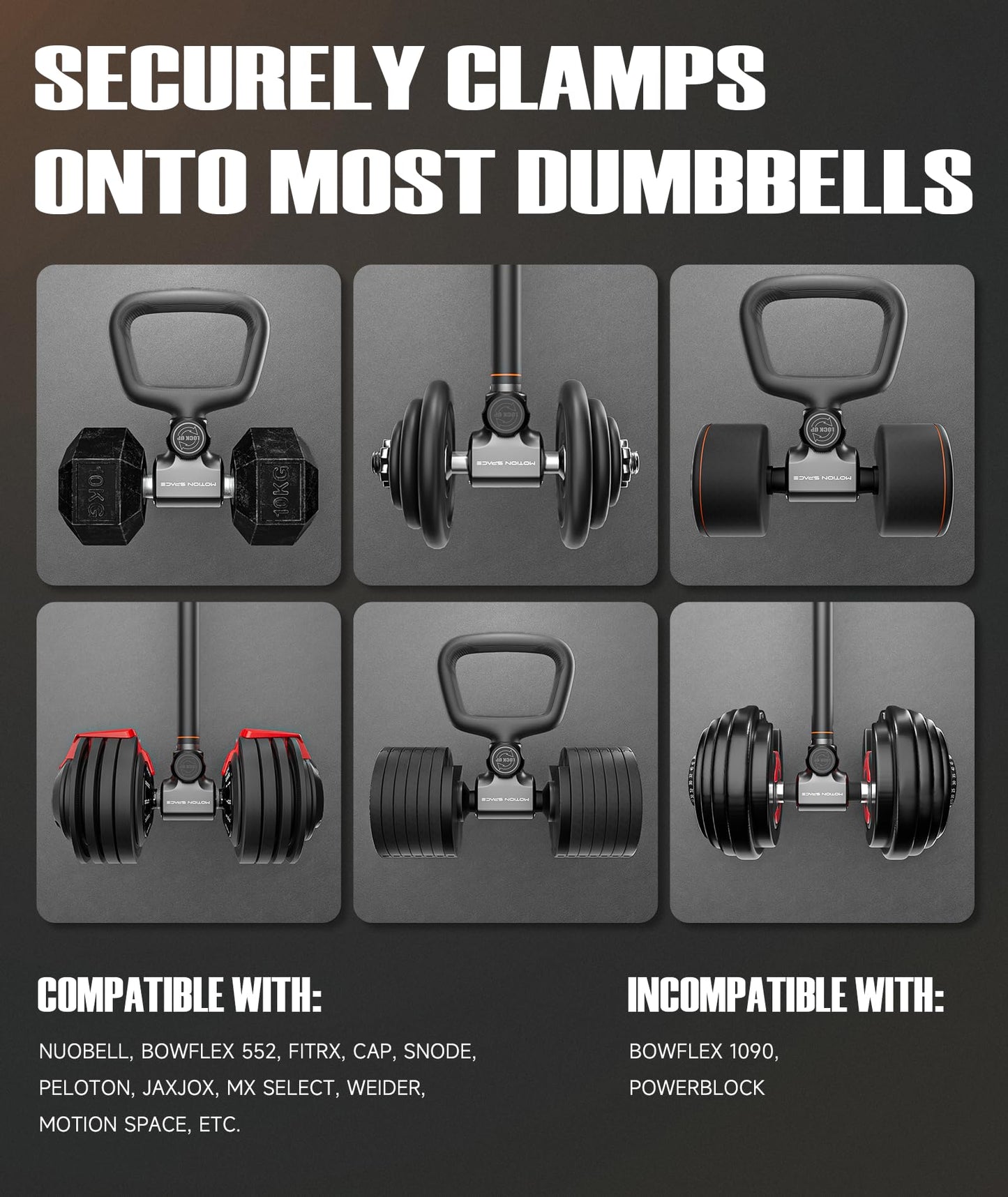 Flexible Dumbbell Converter - 260 LBS Weight Capacity Adjustable Alloy Steel Bar丨Convert Dumbbells to Barbell, Enhanced Compatibility for Wide Range of Dumbbells for Home Weight Lifting (Barbell Set)