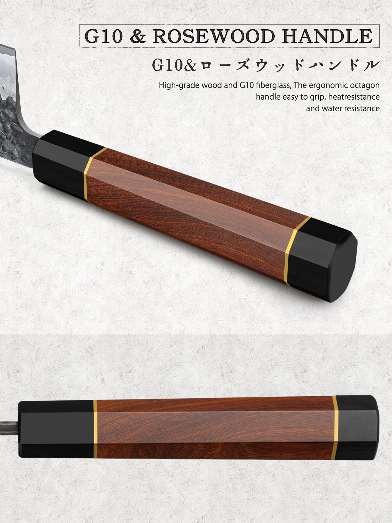HOSHANHO 8 Pieces Knife Set, Japanese High Carbon Steel Kitchen Knives Set with Block, Hand Forged Ultra Sharp Chef Knife Set with Ergonomic Rosewood Handle