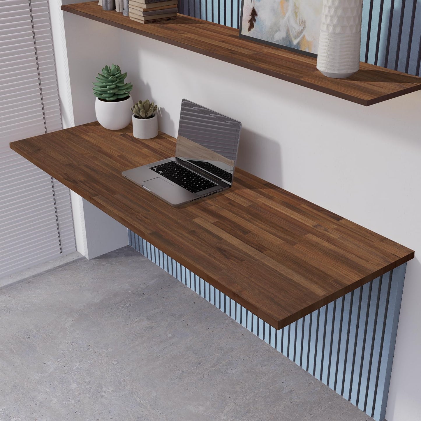 Howizz 48 x 25 in. Solid Wood Table Top, Dark Walnut Stained Acacia Desktop for Standing Desk/Office Tabletop/Countertop, 1in. Thick