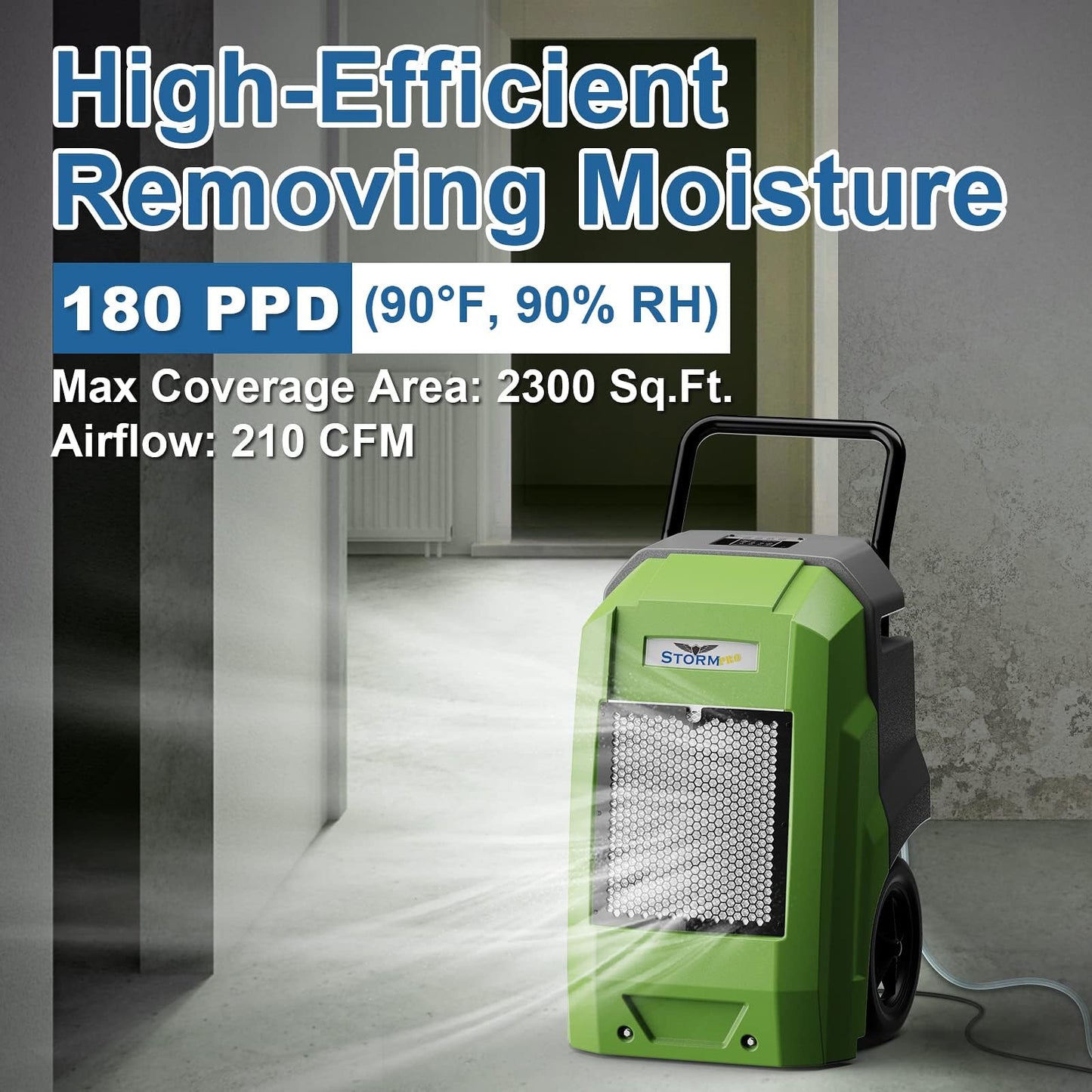 ALORAIR 180 Pints Commercial Dehumidifier with Pump Drain Hose, Smart Wi-Fi Dehumidifier for Large Basement, Industrial or Commercial Space, Smart Wi-Fi, 5 Years Limited Warranty