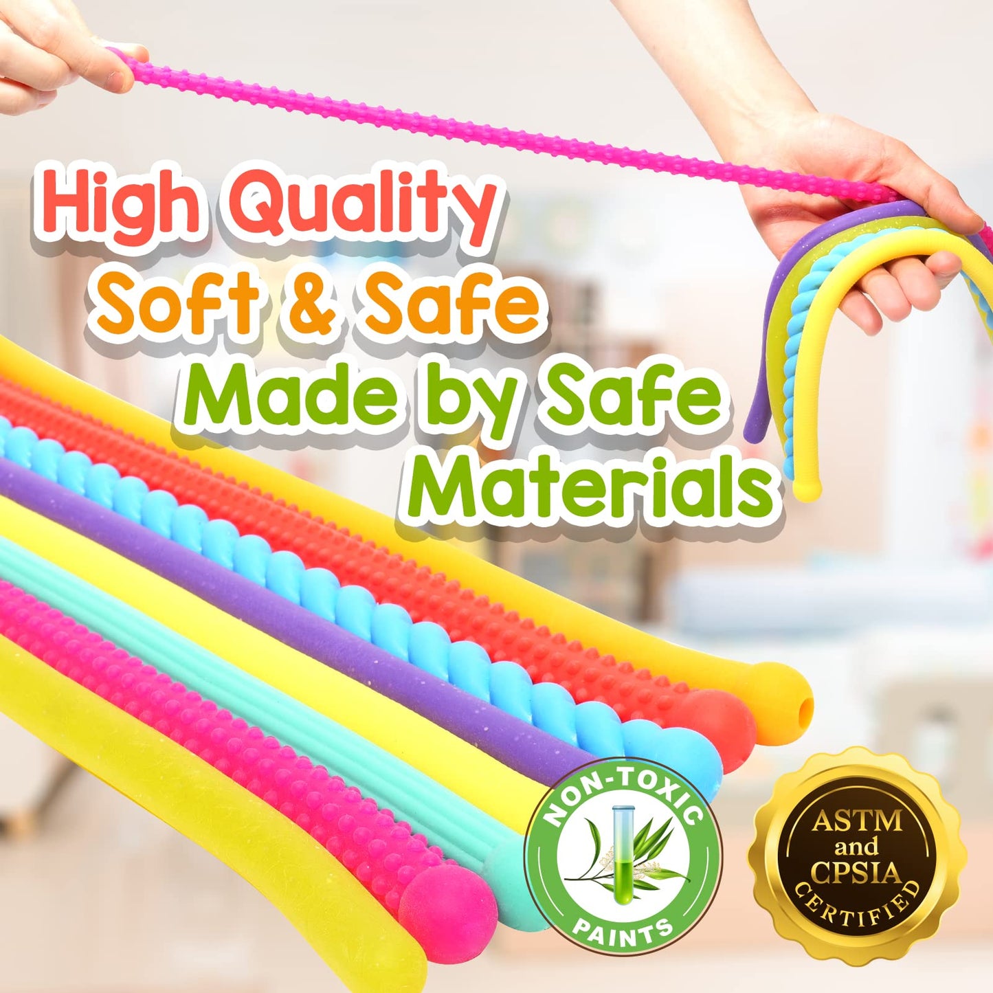 Sensory Autism Toys for Kids - Textured Stretchy Fidget Toys for Stress - Sensory Toys Special Needs for Autistic Toddlers Boys Girls Easter Baskets Stuffers Gifts, Treasure Prizes Classroom