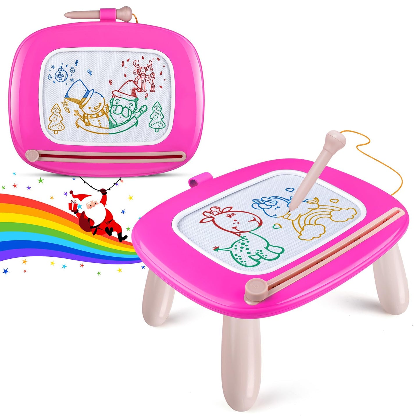 Smasiagon Toddler Girl Boy Toys,Magnetic Drawing Board for Toddlers,Early Learning Doodle Board Writing Painting Sketch Pad, Birthday Easter Valentines Day Gifts for 1 2 3 Year Old (Deep Pink)