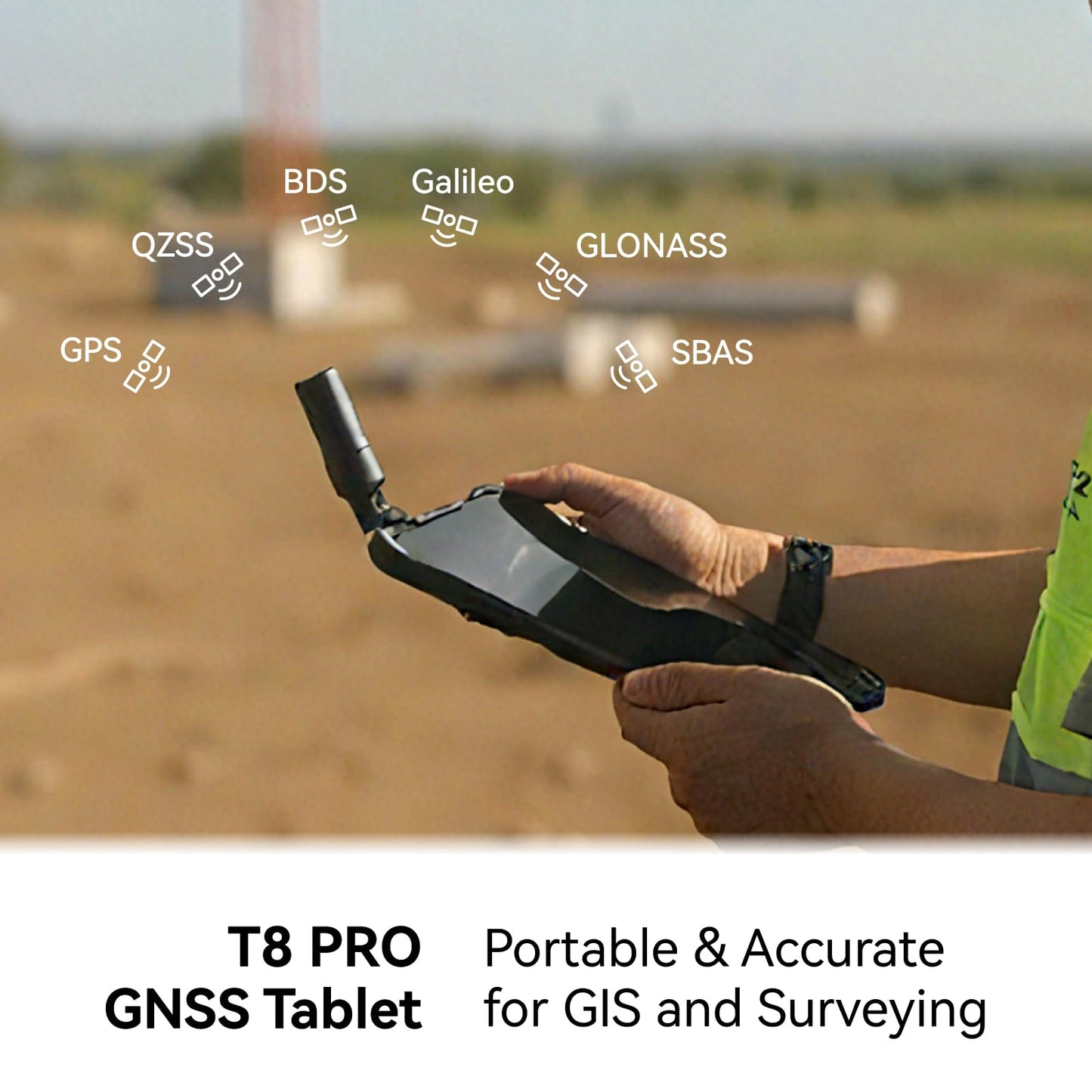 SingularXYZ T8 Pro GNSS GPS RTK Rover - High-Precision GIS and Surveying Device 8" HD Touch Screen, Centimeter-Level Handheld Survey Tablet, Android 10 OS Long Battery Life, High Compatibility RTK