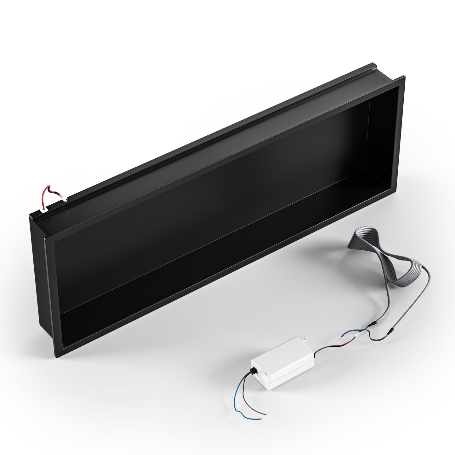 Bernkot Led Shower Niche 36" X 12" Matte Black 304 Stainless Steel with Lighting IP66 Waterproof Recessed Bathroom Wall Niches Shelf No Tile Need Shower Niche for Bathroom