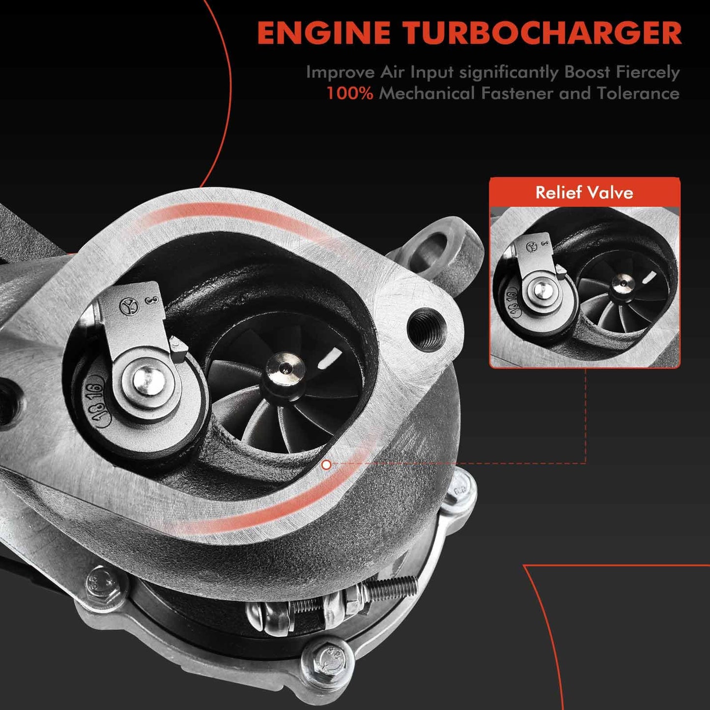A-Premium Complete Turbo Turbocharger Kit, with Wastegate Actuator & Gasket, Compatible with Ford F-150 2011-2012, 3.5L Ecoboost, Replace# CL3Z-6K682-C, CL3Z-6K683-D