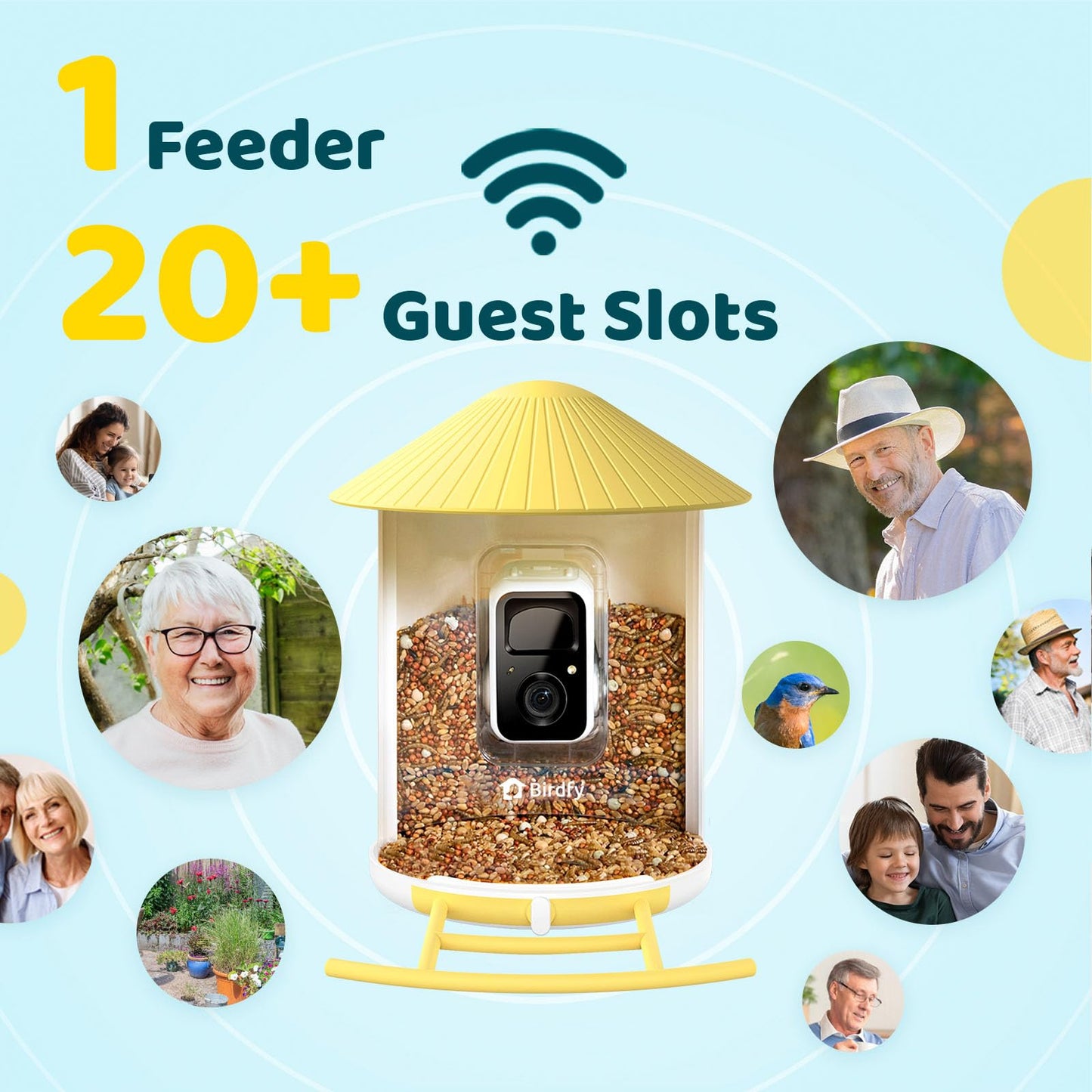 NETVUE by Birdfy Smart Bird Feeder with Camera & Shield