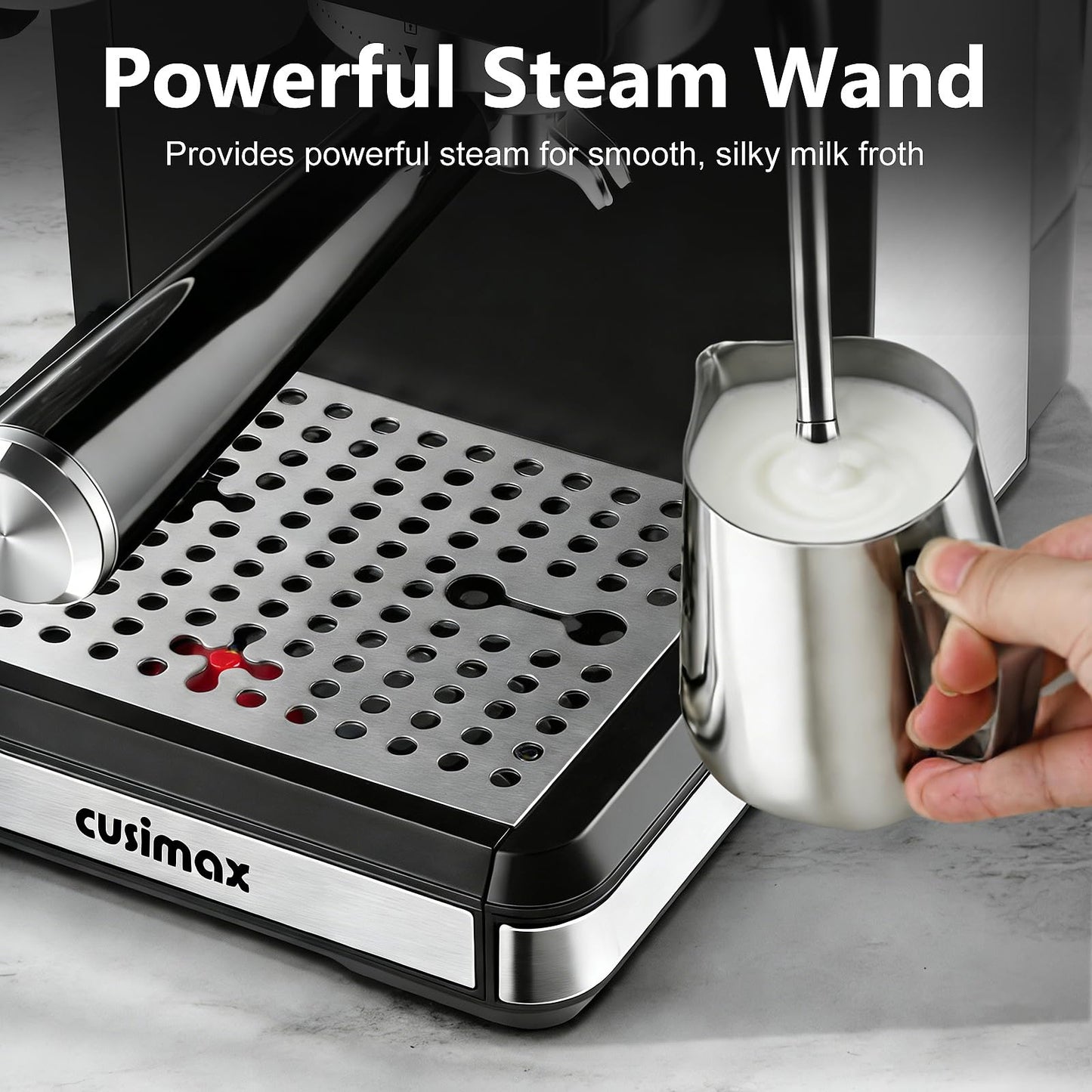 CUSIMAX Espresso Machine with Grinder, 20 Bar Professional Expresso Coffee Machines with Milk Frother Steam Wand, Espresso Maker with 60oz Removable Water Tank, Cappuccino & Latte Machine for Home