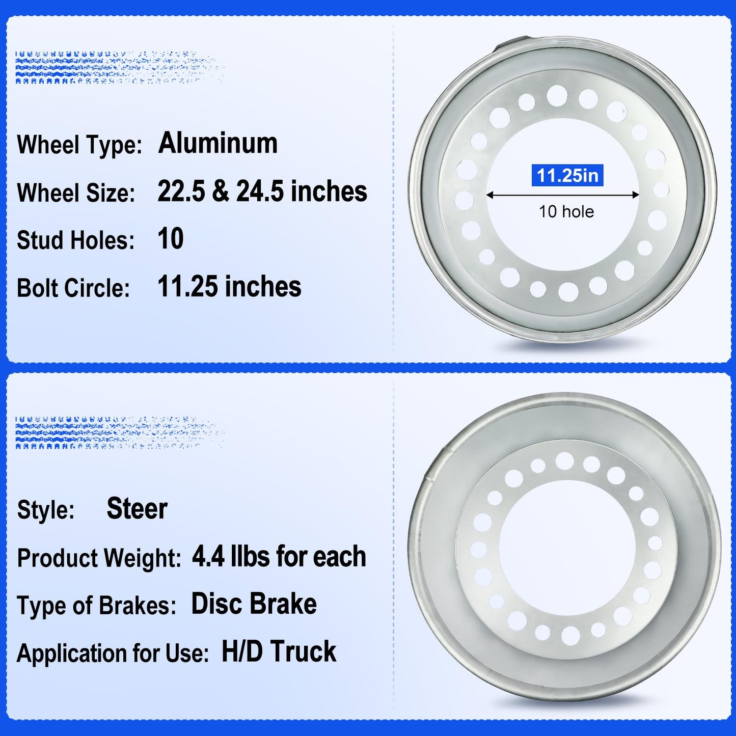 Fexhull 800-822 Wheel Balancers Fit for 22.5-24.5" Wheel, 2Pcs of Steer Auto Wheel Balancer, Steer Wheel Automatic Balancers for Heavy Duty Trucks