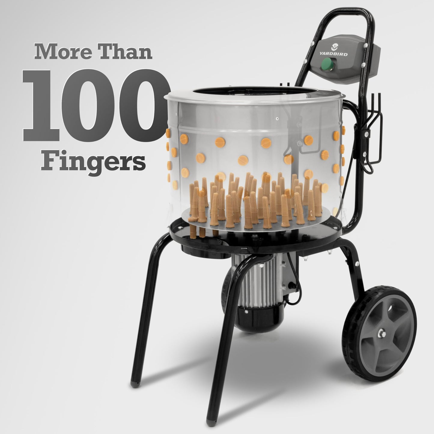 Yardbird 44204 Chicken Plucker, Easy On/Off Button, Integrated Hose and Cord Hooks, 20" Stainless Steel Tub, 1.2 HP Motor, 111 Natural Soft Fingers, Integrated Irrigation Ring and Included Y-Valve