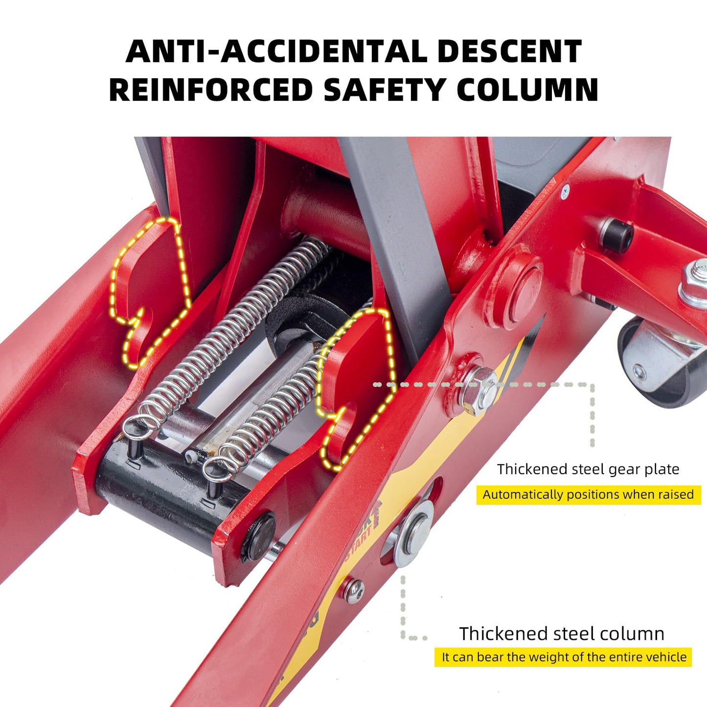 【Upgraded】 Safety Floor Jack System 3.5 Ton (7000 lbs) Automatically Locking After Lifting for Double Safety 2-in-1 Hydraulic Jack with Integrated Jack Stand Quick Lift for Car, SUV, Truck & Garage