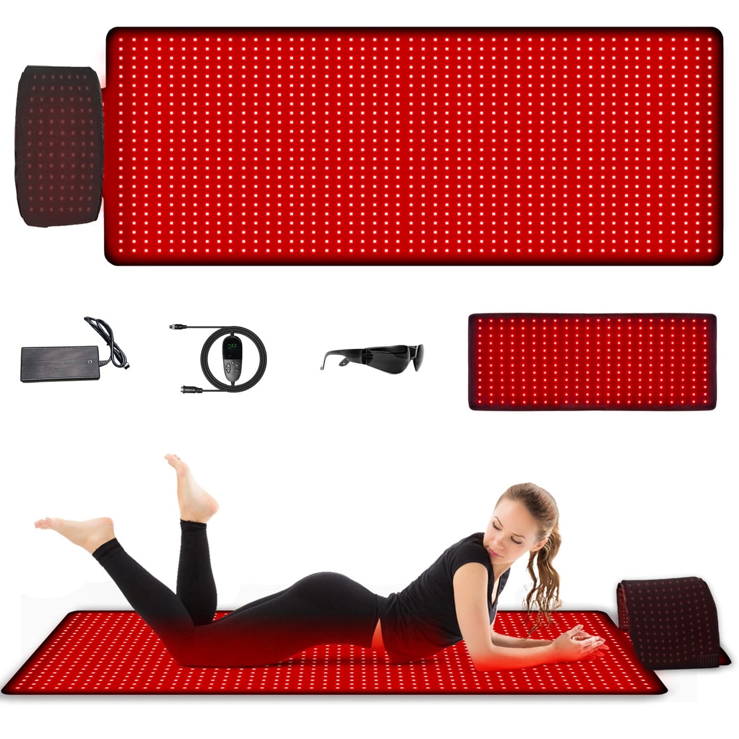 Red Light Therapy Mat Full Body, 71"x24" Near Infrared Light Therapy Pad with 1560 LEDs & Pulse Mode, Large Red Light Bed Blanket for Back, Joints & Muscles Wellness Support, Includes Head Mask
