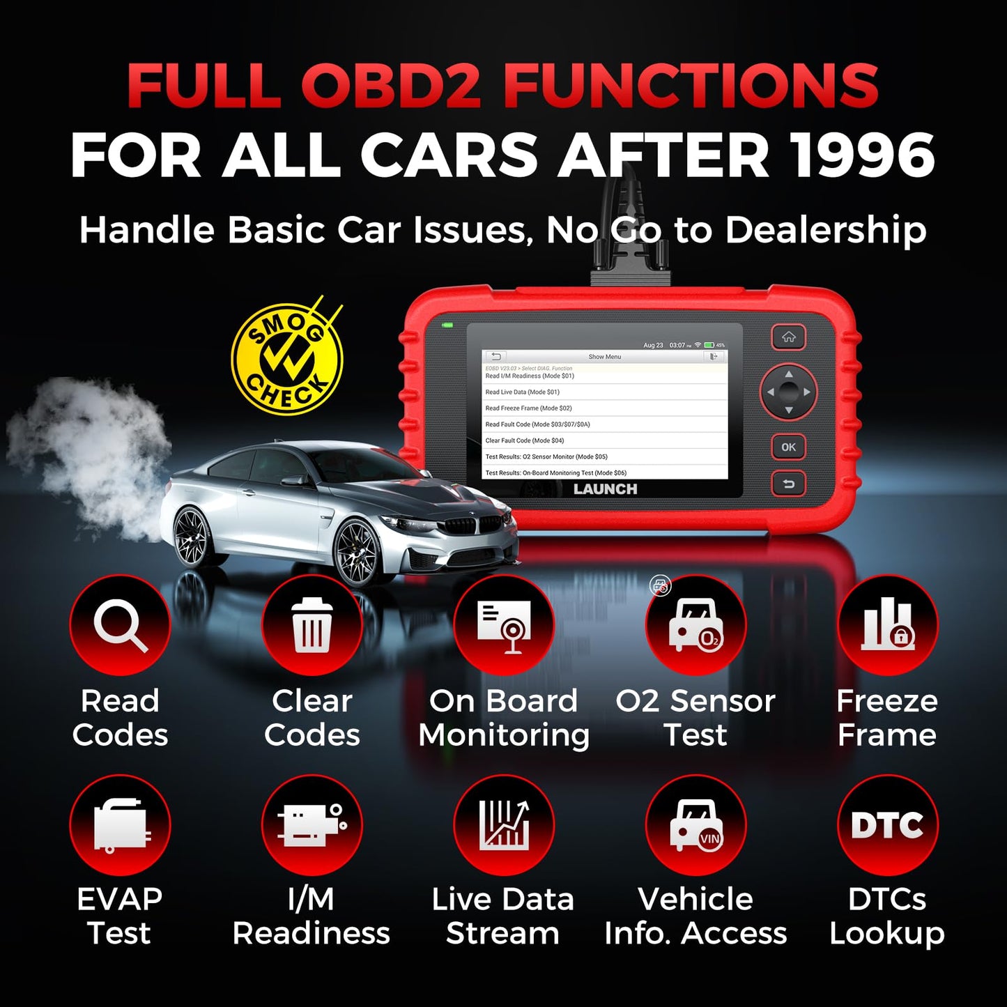 LAUNCH CRP129X OBD2 Scanner, 2026 Elite Lifetime Free Update Scan Tool, 8 Reset, Injector Coding, ABS/SRS/TCM/Engine System Diagnostic Scanner, Auto Vin, Car Scanner Diagnostic for All Cars