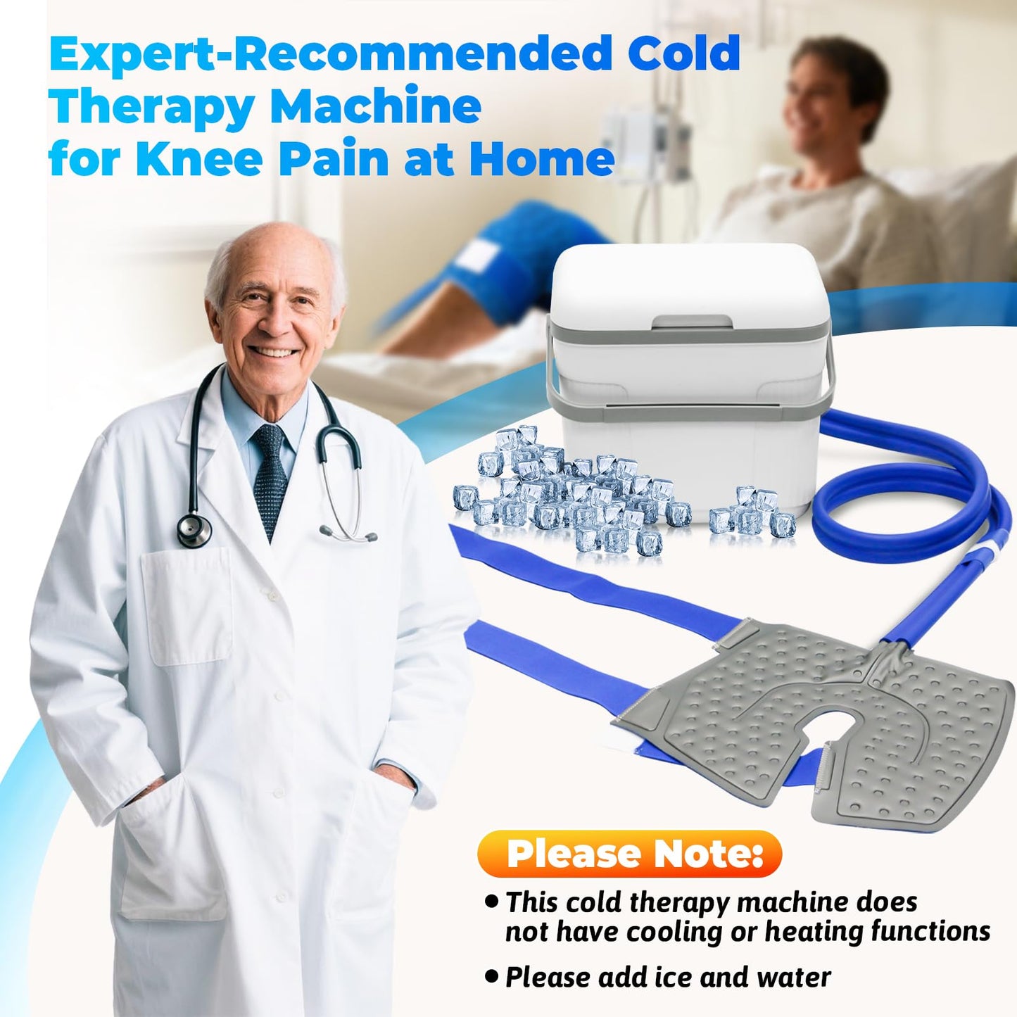 Cold Therapy Machine,Cold Therapy System with Programmable Controller,Ice Machine Knee Replacement Recovery System for Knee After Surgery,Cryotherapy Pain Relief System for Hip Thigh Calve Elbow Ankle