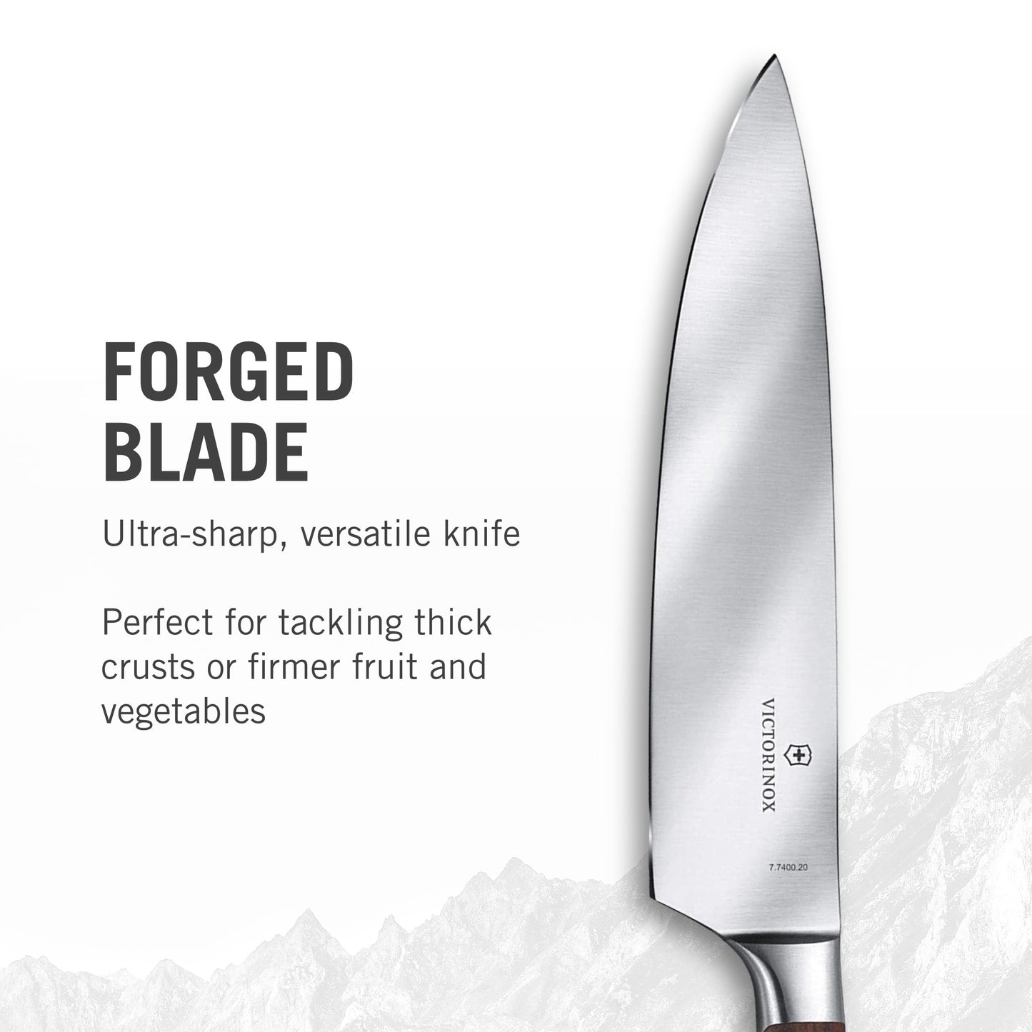 Victorinox Grand Maitre Chef's Knife - Sharp Kitchen Knife with Straight Edge - Ergonomic Cooking Knife - Premium Kitchen Essentials - Wood Handle, 8"