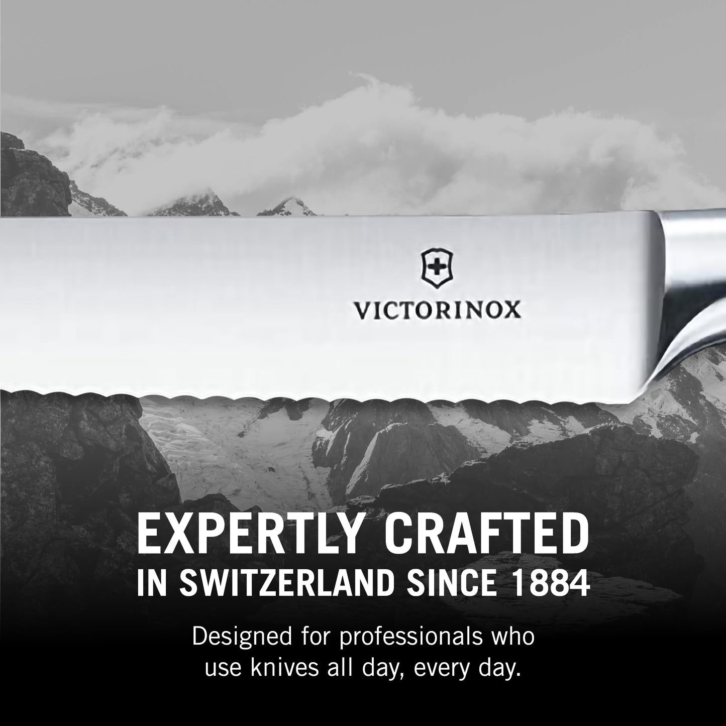 Victorinox Grand Maitre Steak Knives - Premium Meat Knives with Ergonomic Handle - Modern Kitchen Accessories - Black Handle, Serrated Edge, 2-Piece Set