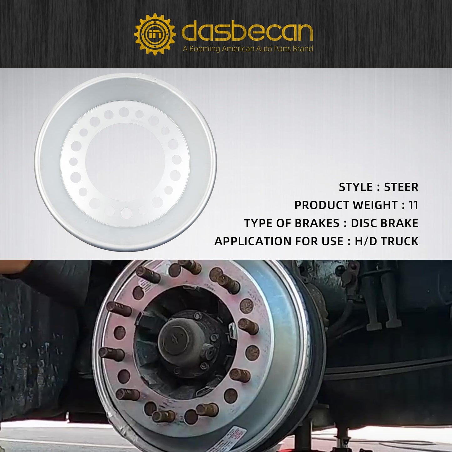 Dasbecan 2 Pcs Auto Steer Wheel Automatic Balancers Compatible with 22.5-24.5" Wheel, Centramatic Aluminum Wheel Balancers, Replace# 800-822