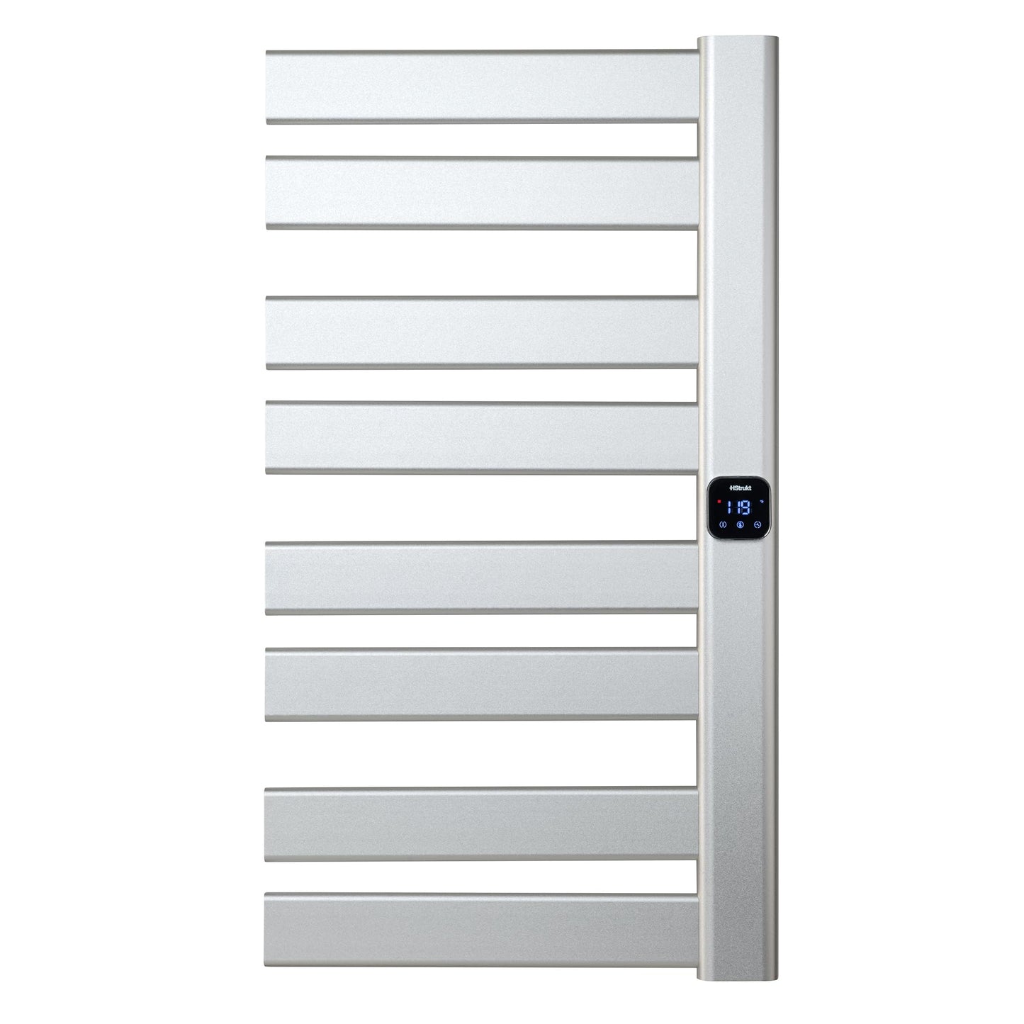 HSTRUKT Towel Warmer, Heated Towel Rack with Built-in Timer and Temperature Control,Hard-Wired(Right-Wiring)/Plug-in Wall-Mounted Towel Rail, Aluminum, 18.8" W X 34.64" H, Silver