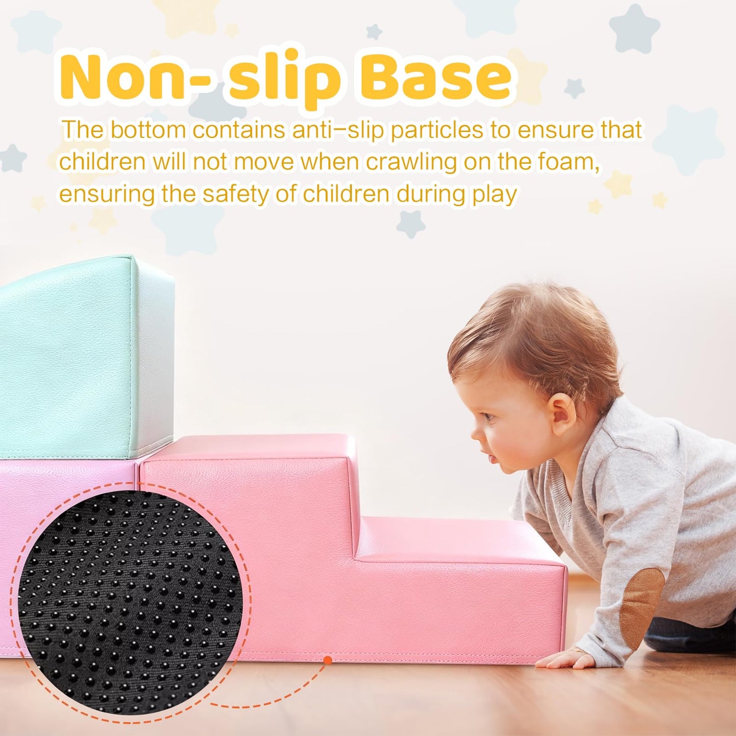 Hoohtoot Foam Climbing Blocks for Toddler: with 4-Piece PU Leather Climbing Toys and a Ball Pit - Foam Ball Pit for Toddlers - Climbing Toys Indoor for Kids Crawling (Purple Climbing Blocks)