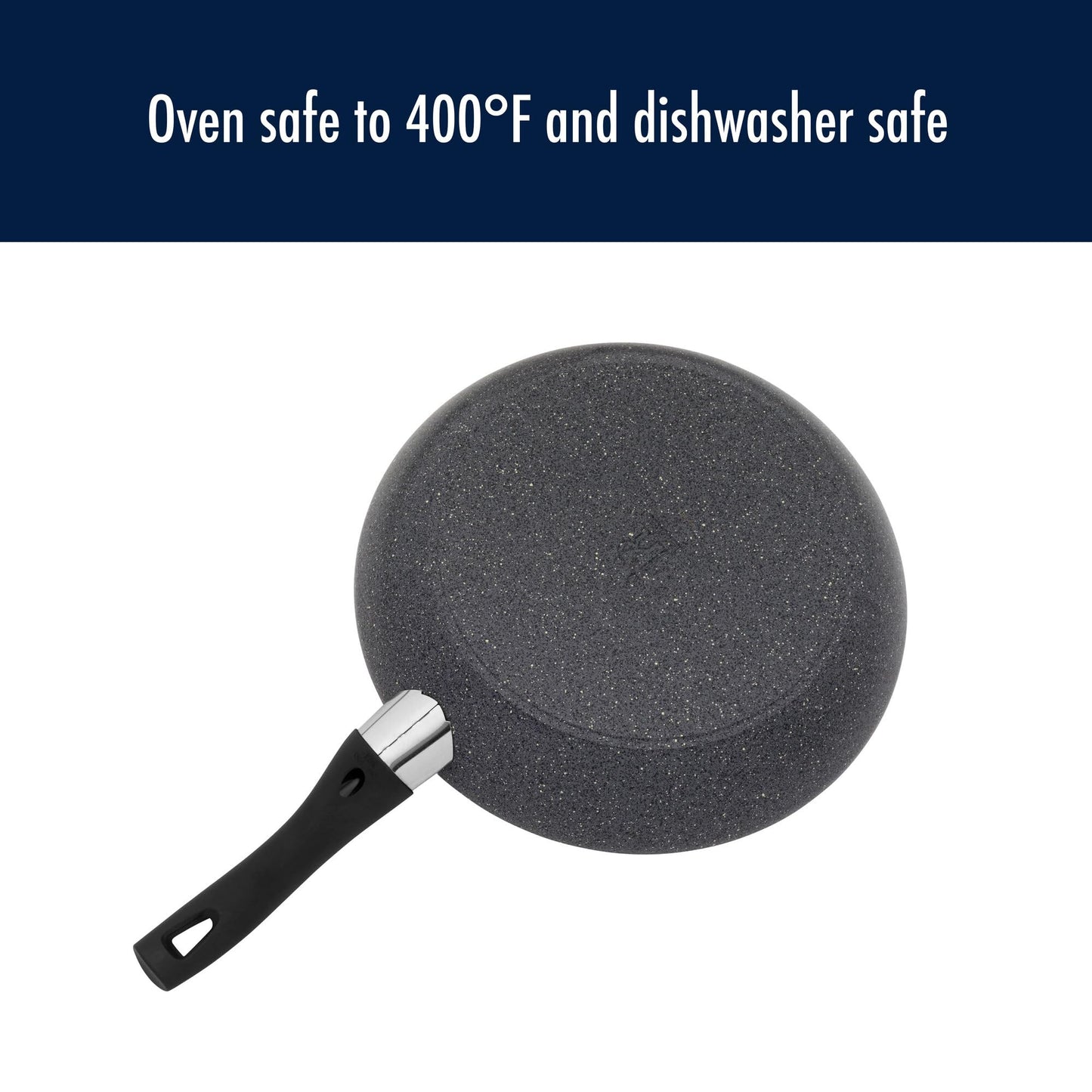 Henckels Everlift Granite 10-Piece Nonstick cookware set, Made in Italy, durable 3-layer granite-hued nonstick coating from recycled materials, Oven safe to 400°F, Dishwasher safe
