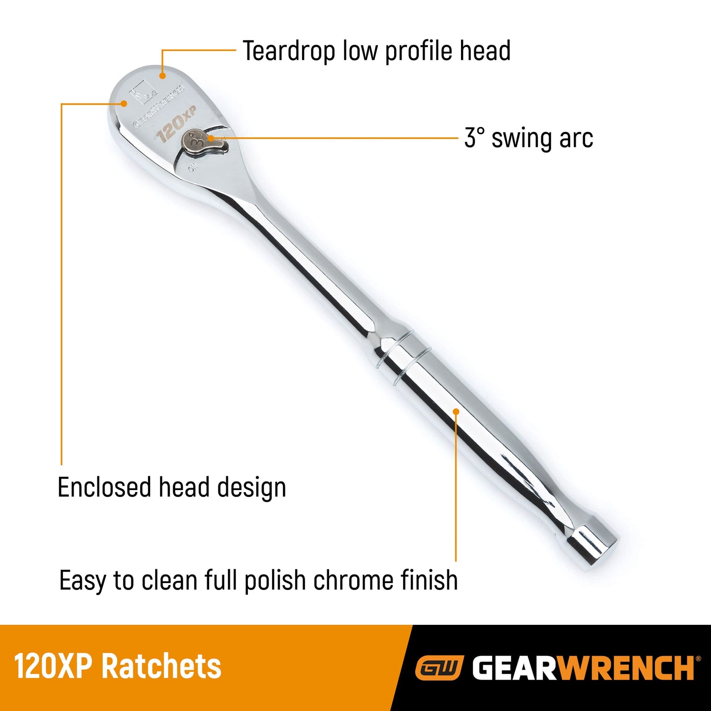 GEARWRENCH56 Pc. 3/8" Drive 6 Pt. 120XP Mechanics Tool Set, Standard & Deep, SAE/Metric - 80550P