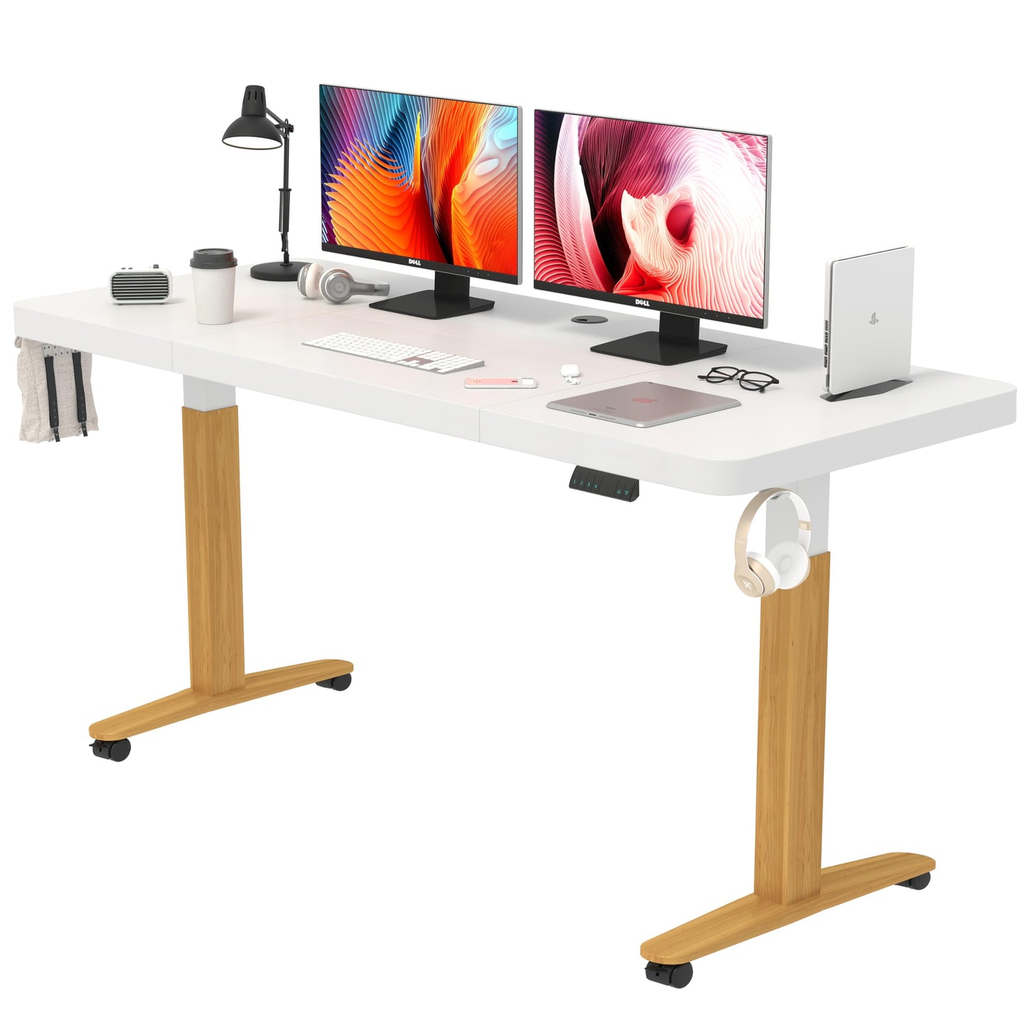 Monomi Electric Standing Desk, 55'' Height Adjustable Ergonomic Home Office Sit Stand Up Desk with Memory Preset Controller, White