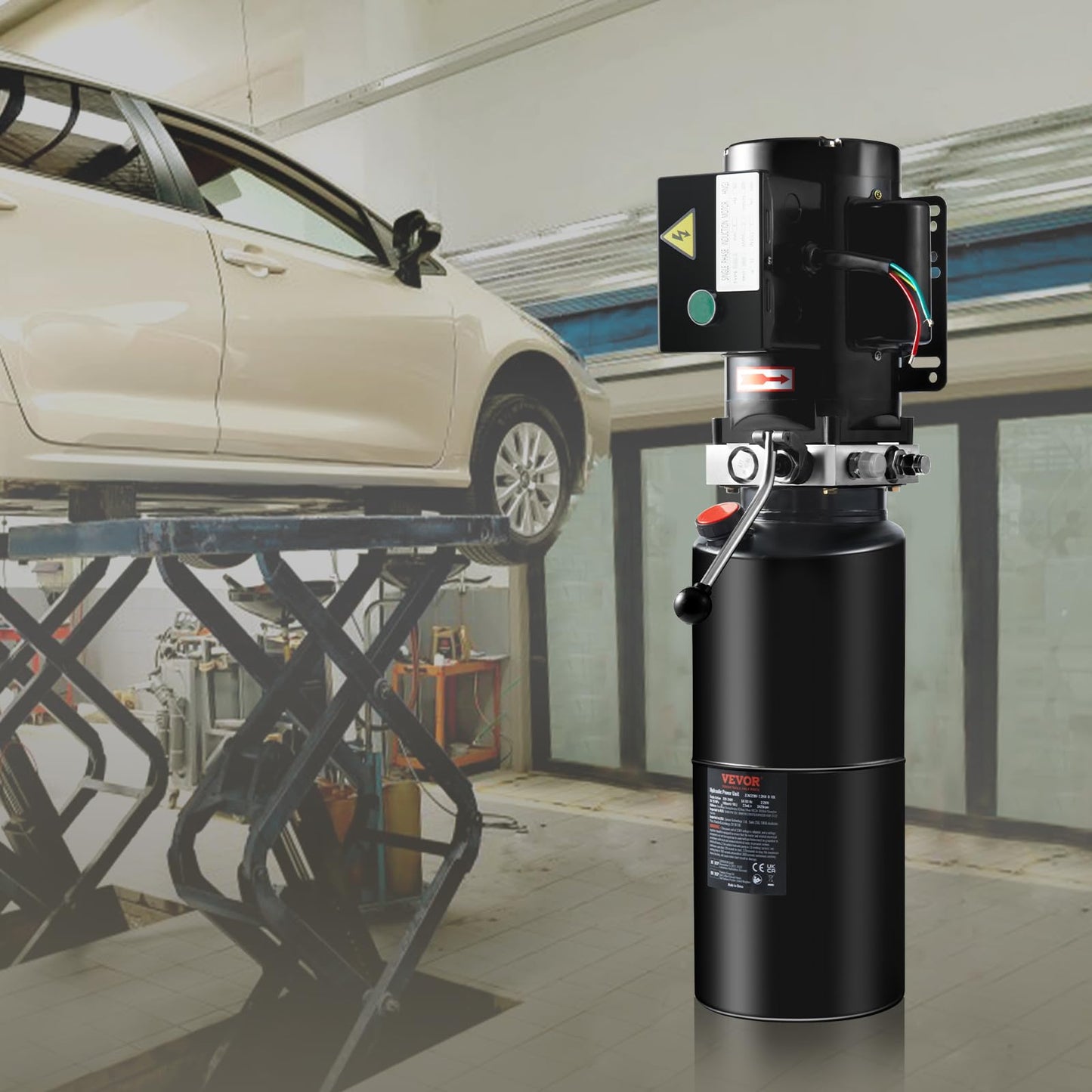 VEVOR Hydraulic Power Unit 220V 10 Quart Car Lift 3HP Hydraulic Pump Power Unit Single Phase Hydraulic Pumps with 10L Steel Tank Hydraulic Power Unit for Auto Repair Single Phase
