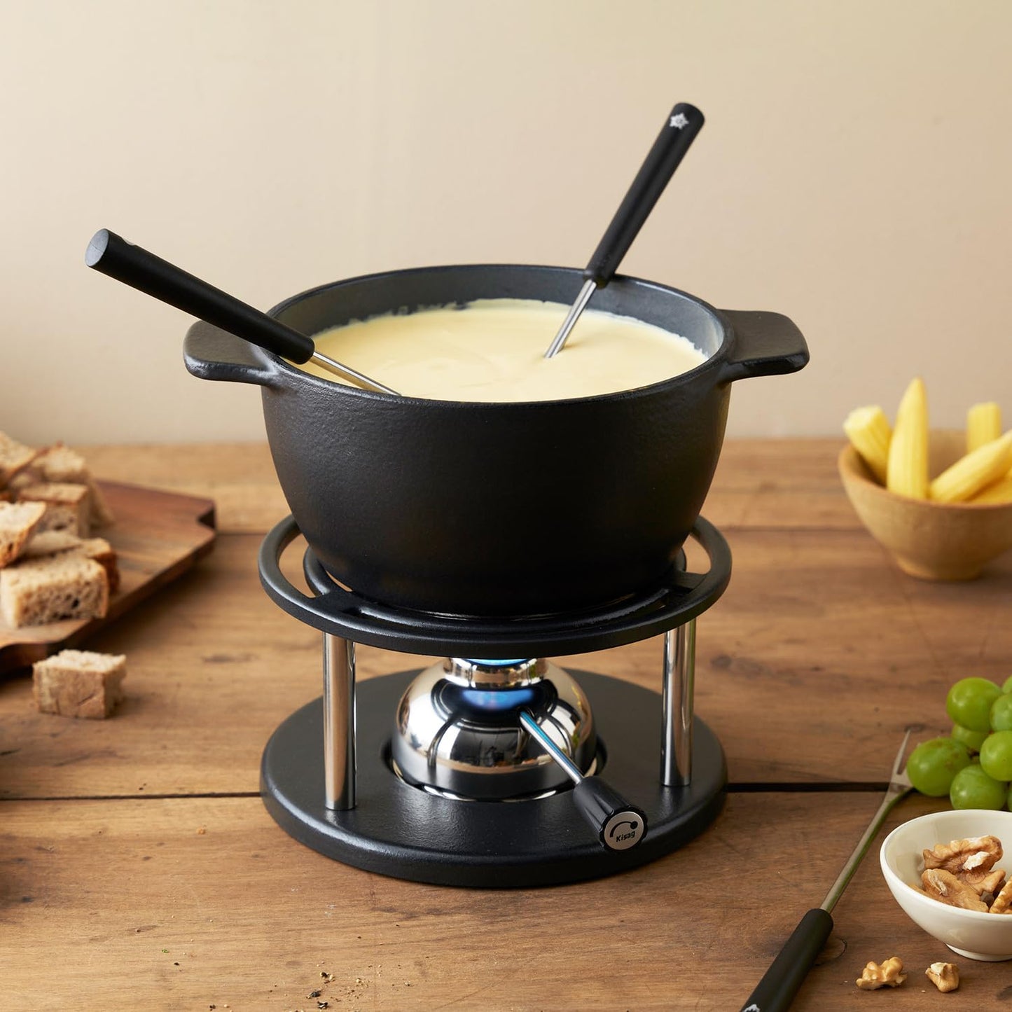 Kisag Cast Iron Fondue Set - Genuine Swiss Made
