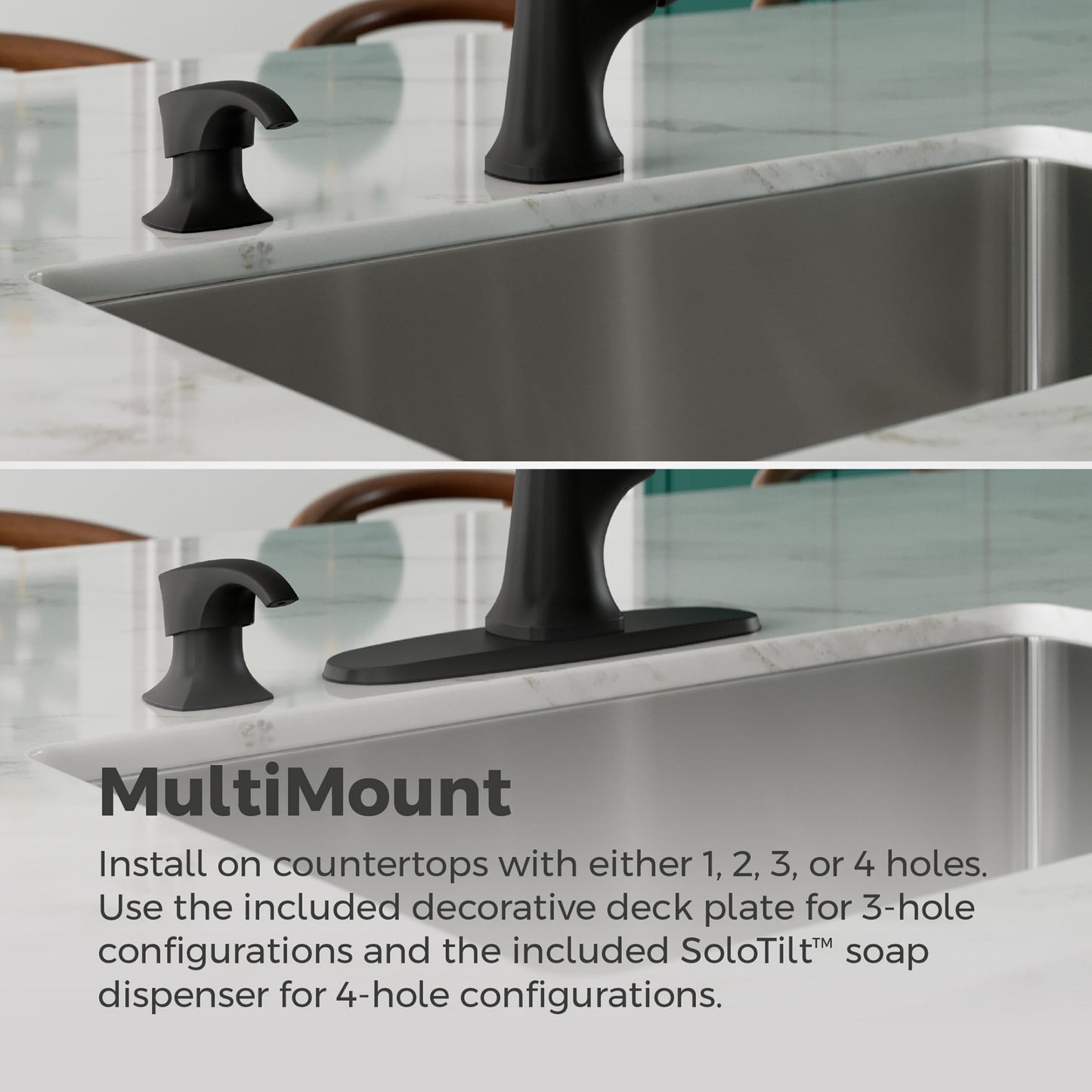 Pfister Ridgeline Kitchen Faucet with Pull Down Sprayer and Soap Dispenser, Single Handle, High Arc, NSF Certified, Spot Defense Matte Black Finish, F5297RGSDB