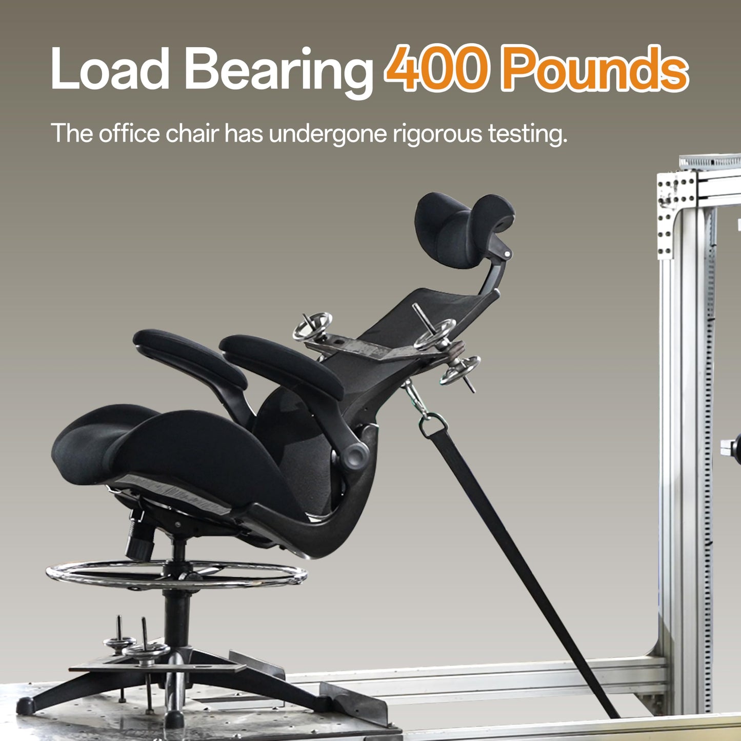BOLISS Drafting Office Chair 400lbs High Back Wide Standing Desk Chair Comfortable with Flip up Armrests Lumbar Support Adjustable Big Footrest Ring(Black)