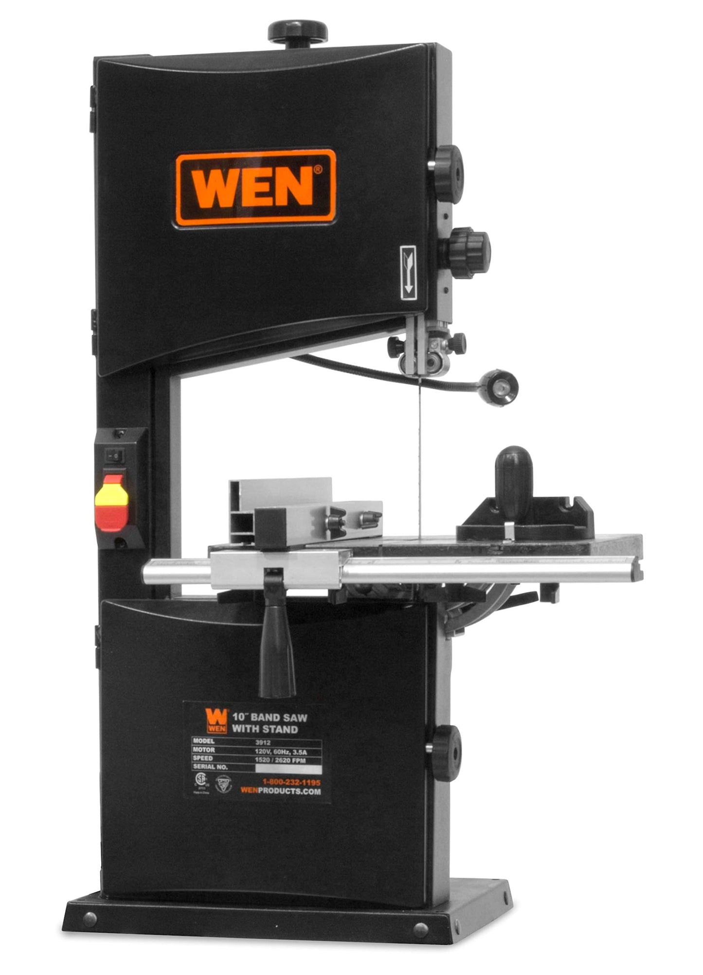 WEN Band Saw with Stand, 10-Inch, 3.5-Amp, Two-Speed (BA3962) and BB7225 72" Woodcutting Bandsaw Blade with 6 TPI & 1/4" Width