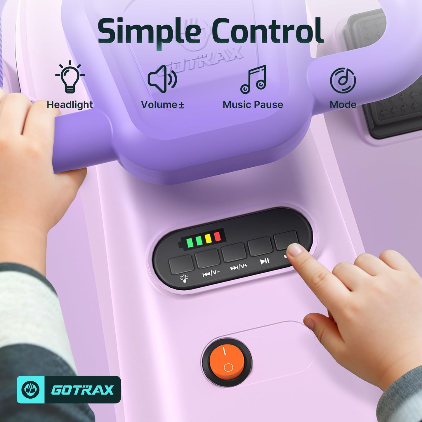 Gotrax WG1 Electric Wiggle Car for Kids, 12V Big Battery up to 120Min Playtime, Music Speaker &Rear Flash Wheels, Battery Display & Easy Assembly w/Pedal Throttle, Crazy Cart Gift for Ages 3+, 132Lbs